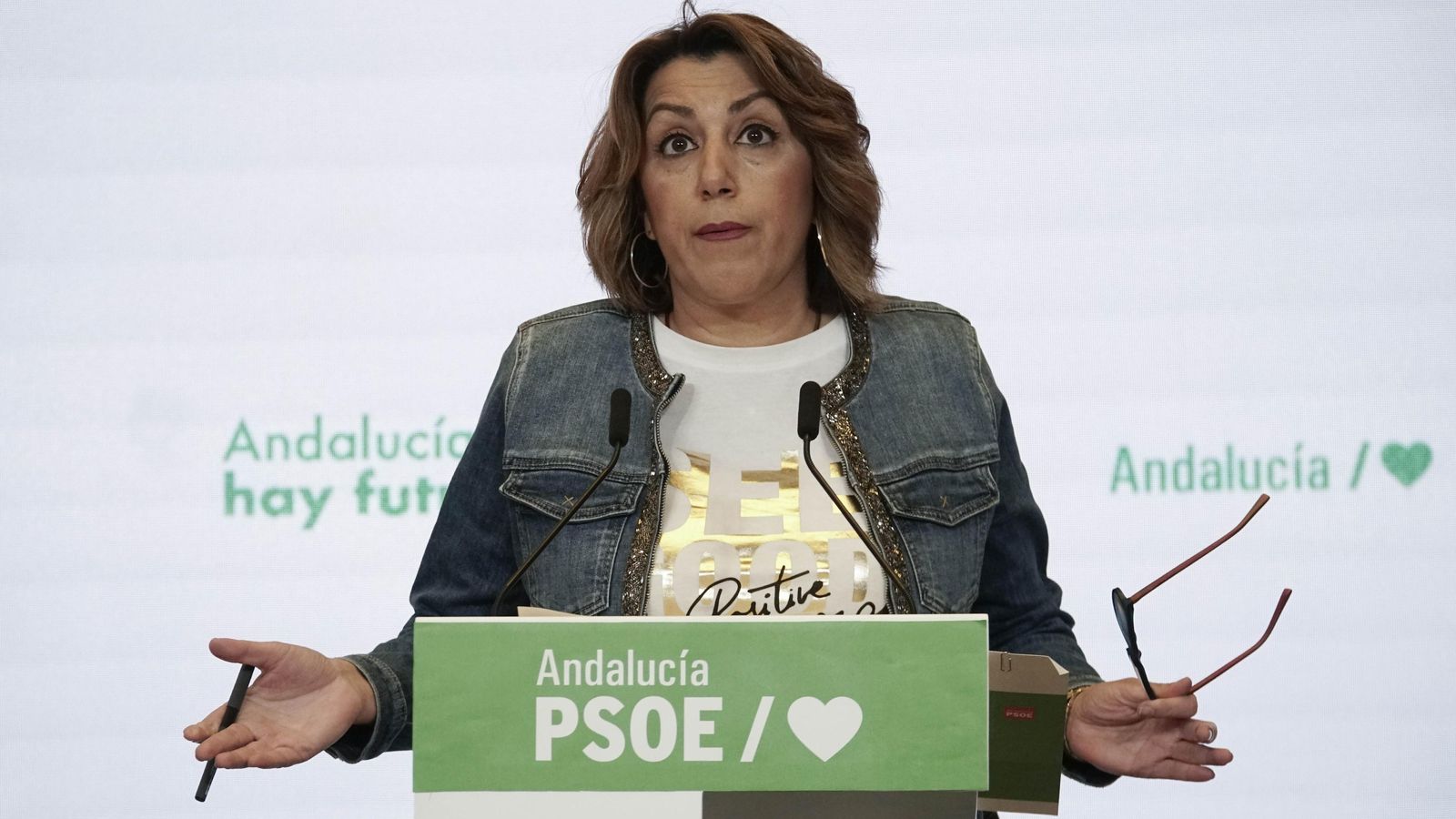 Susana Díaz, este jueves en la sede del PSOE andaluz.