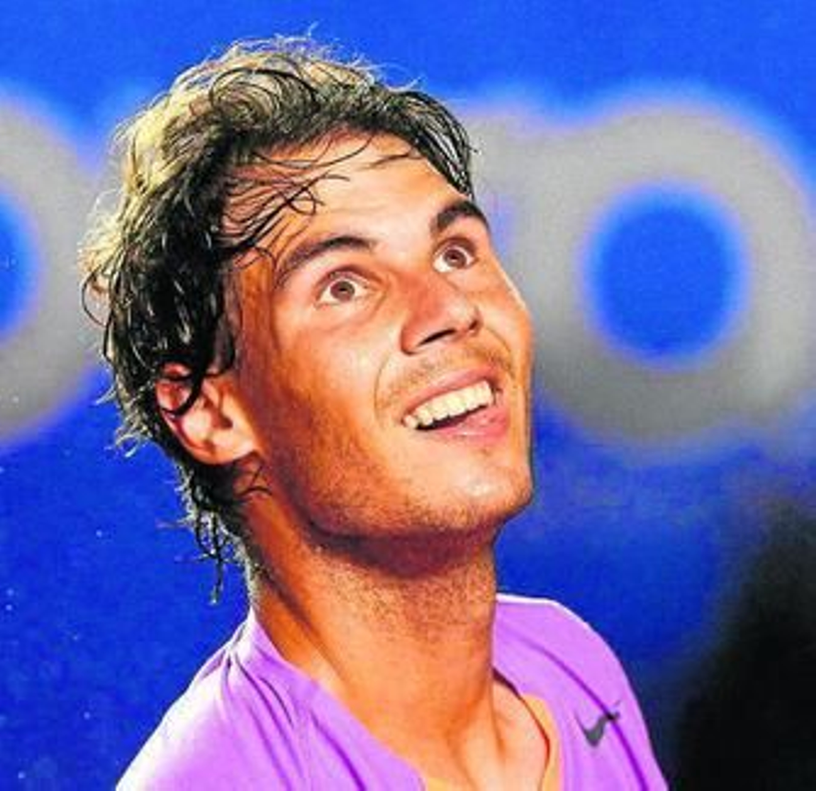 Nadal sonríe a la grada tras su triunfo ante Almagro. Nadal sonríe a la grada tras su triunfo ante Almagro.