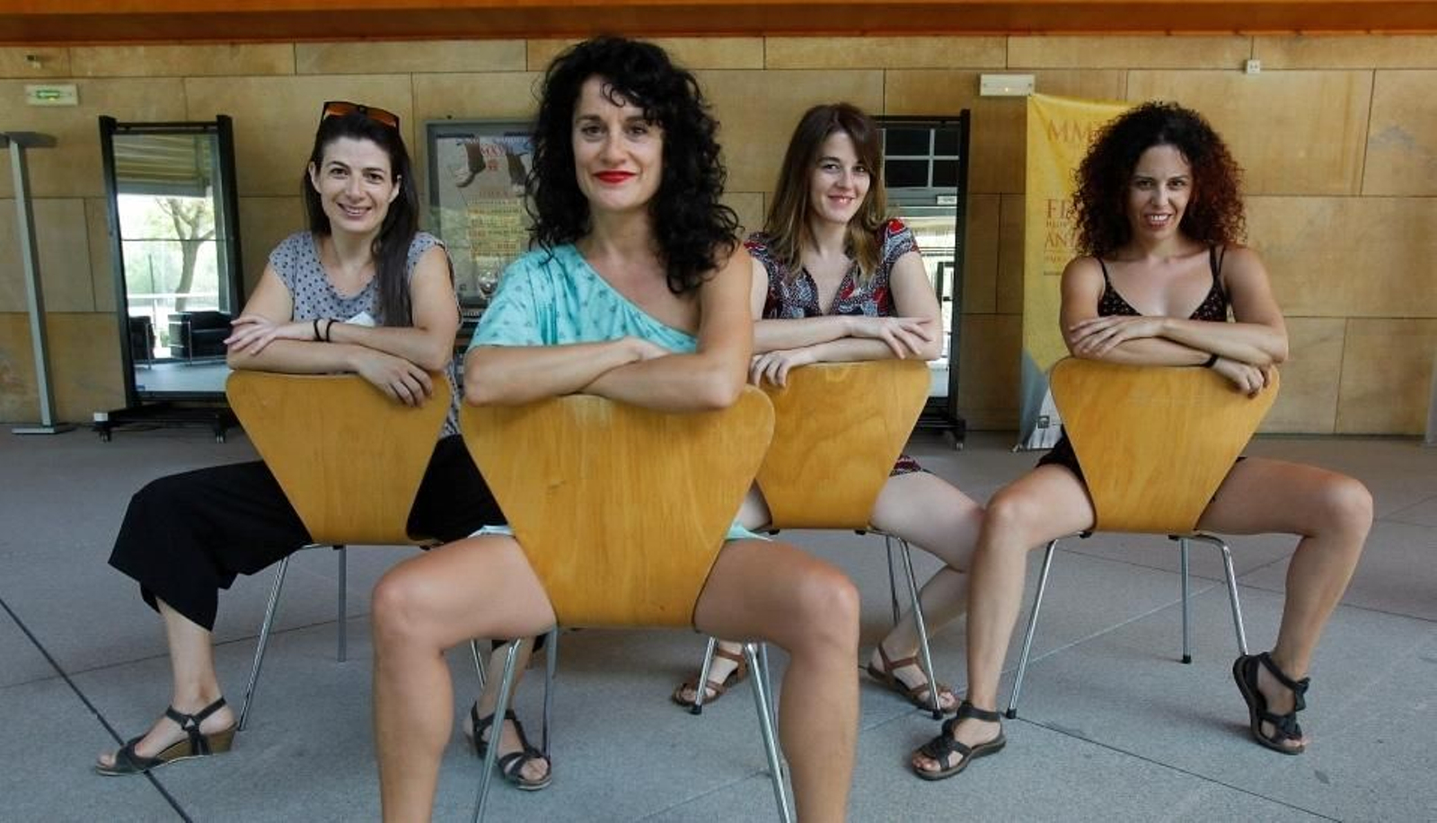 Cristina Almazán, Paqui Montoya, Pilar Herranz y Bea Ortega, las cuatro actrices de 'La Asamblea', que dirige Sergio Rodríguez.