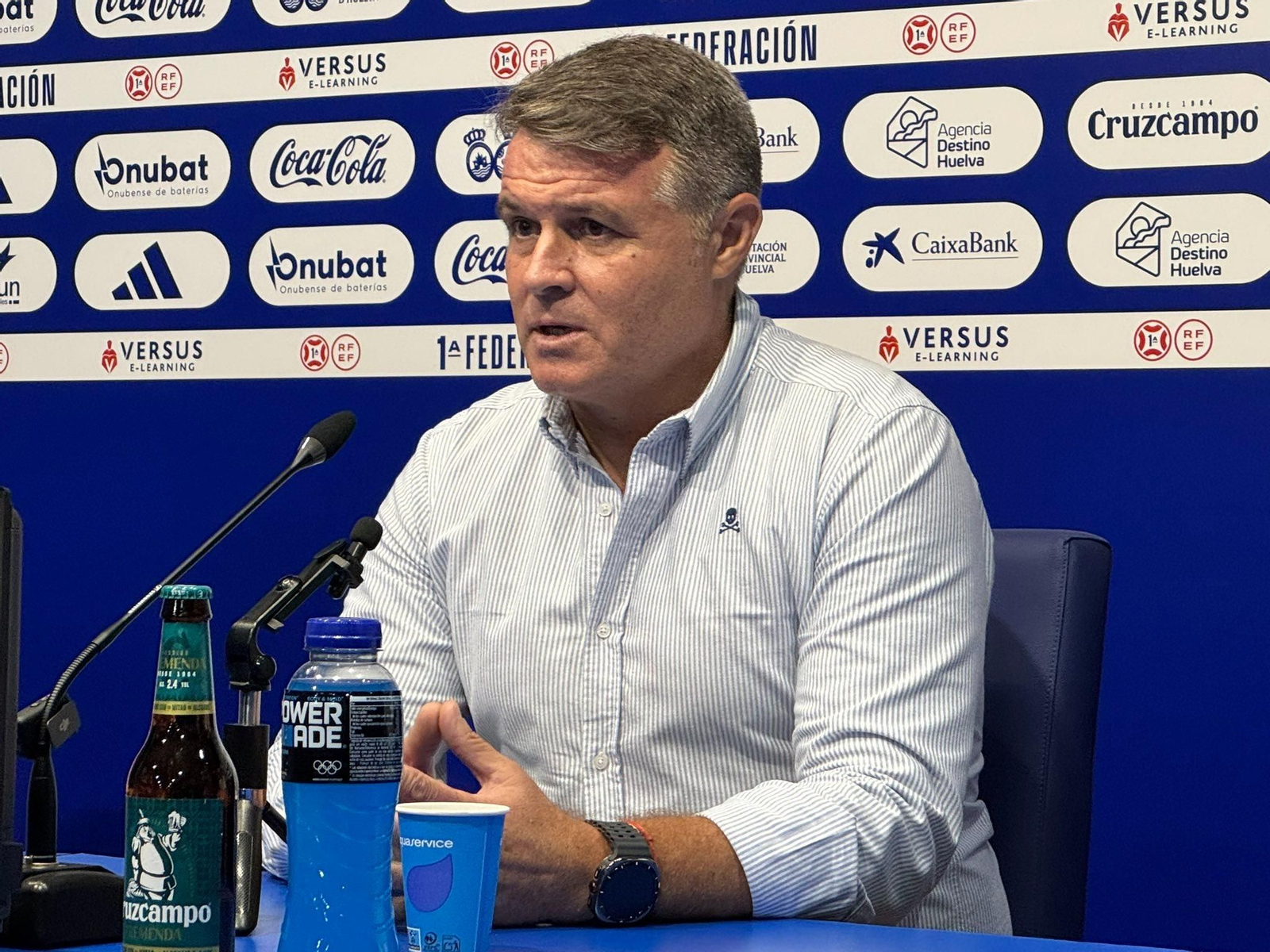 Pedro Morilla, técnico del Recre. Pedro Morilla, técnico del Recre.