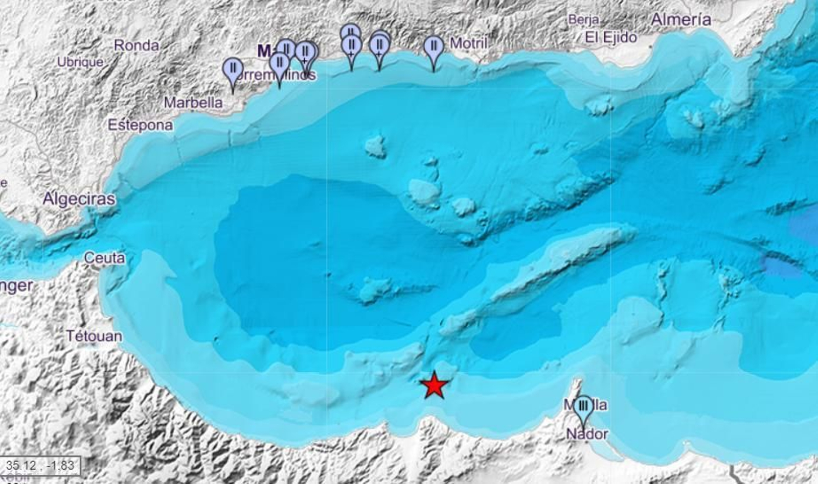 Un terremoto cerca de Melilla se deja sentir en Málaga.