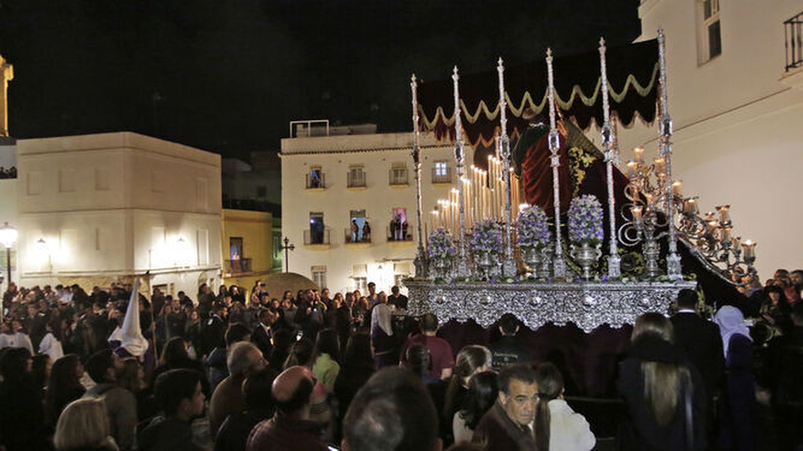 La Virgen de la Trinidad, de la hermandad de Medinaceli, en su salida de 2019.