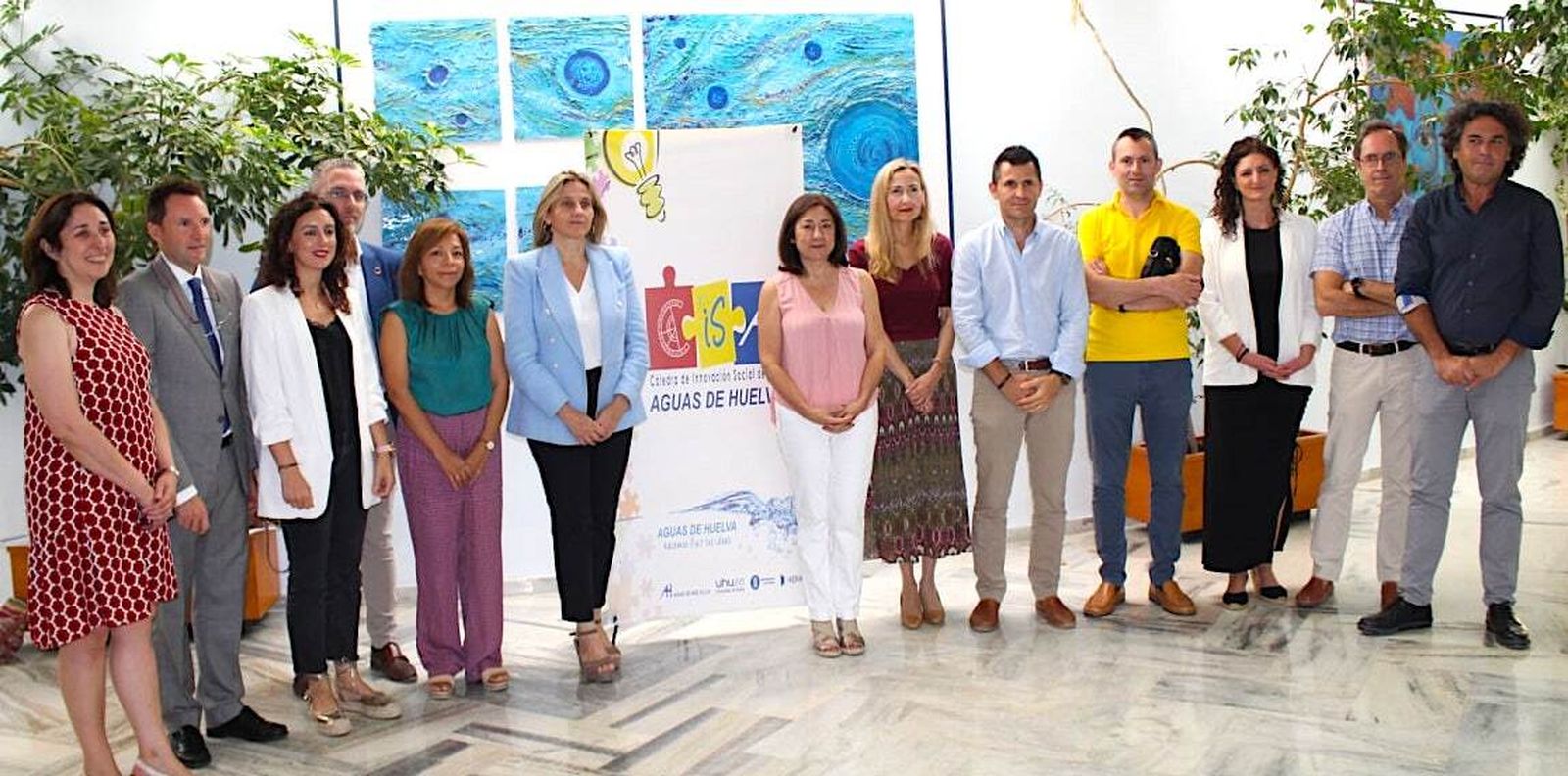 Momento previo a las jornadas de la Cátedra de Aguas de Huelva.