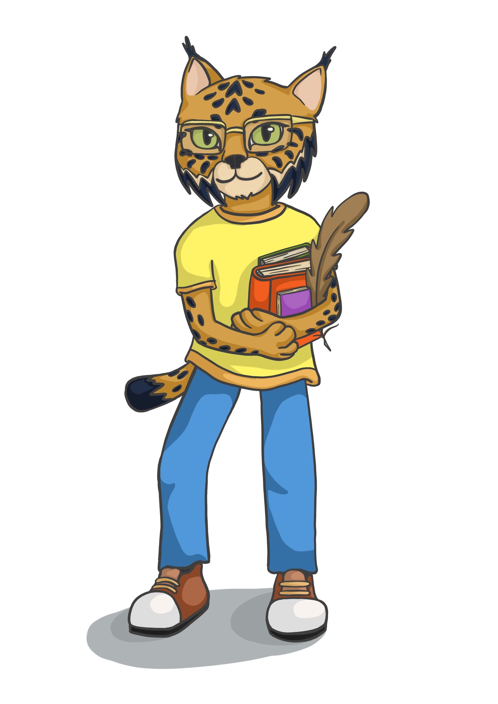 La mascota de la biblioteca del centro, obra de Lorena Aparicio Pevidad.