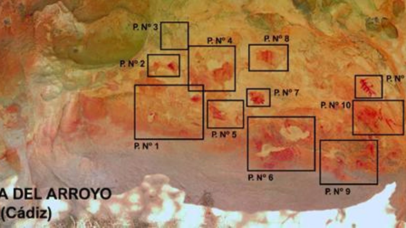 Lámina 2. Paneles rupestres de la Cueva del Arroyo.