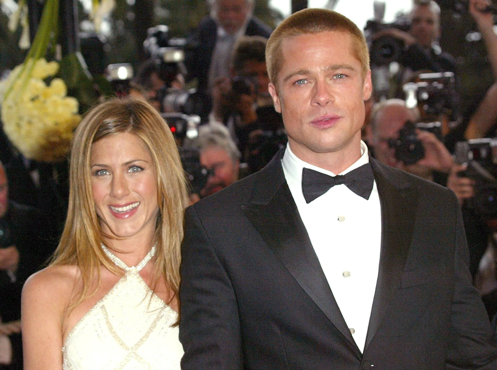 Jennifer Aniston y Brad Pitt, en 2001, cuando eran matrimonio.