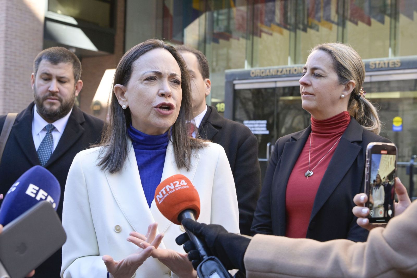 La líder opositora y premio Nobel de la Paz, María Corina Machado.