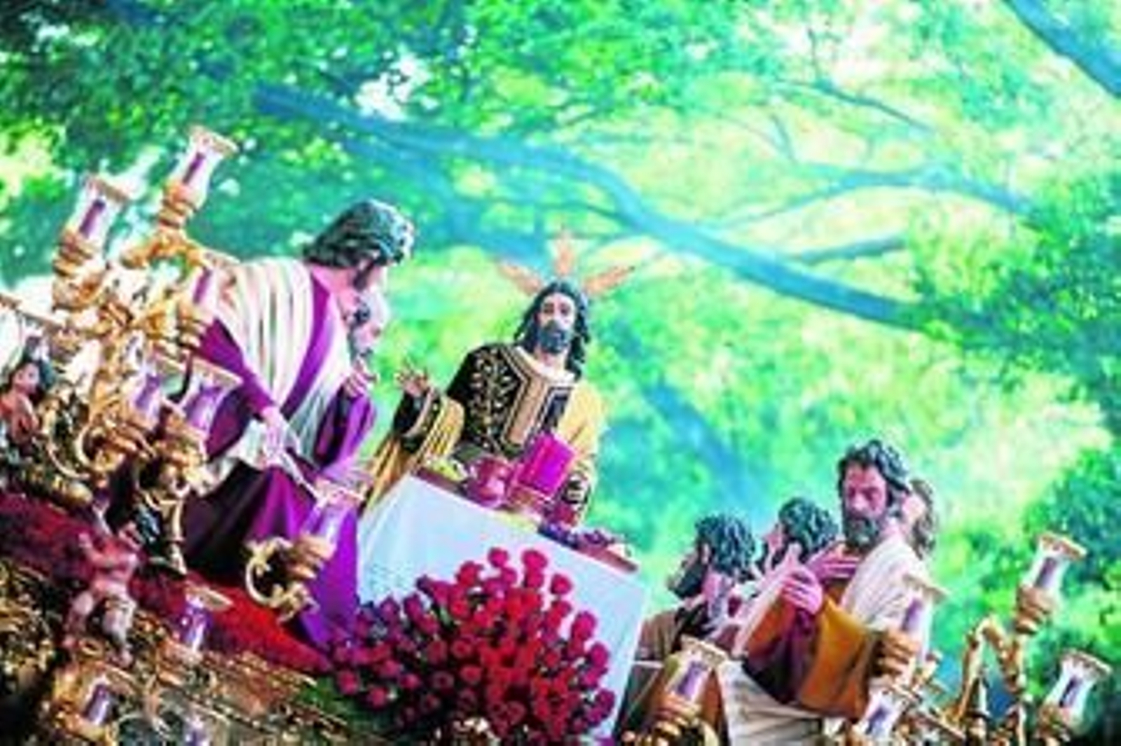 El Cristo de la Sagrada Cena en procesión, en una imagen de archivo.