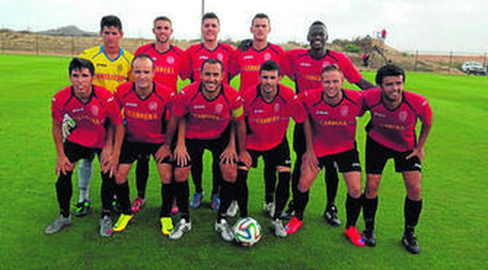 Once del Huércal-Overa CF el pasado sábado durante el amistoso ante la UD Almería B.