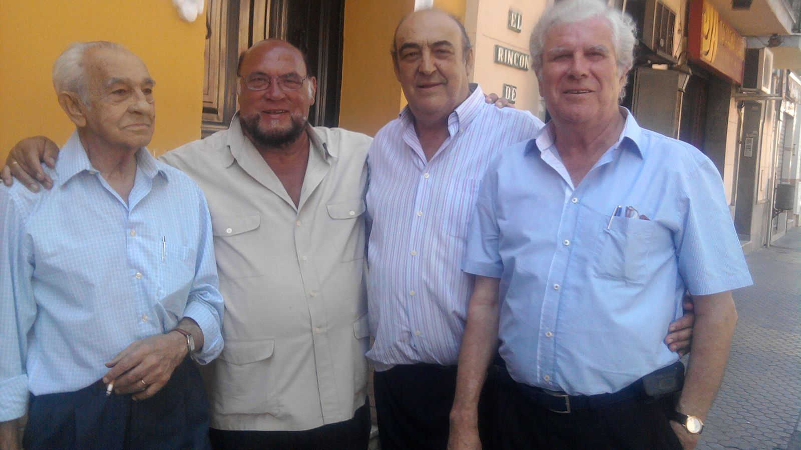 Ángel Vela, a la derecha junto a Pepe Peregil, Manolo Melado y Manolo Garrido, también fallecido ya.