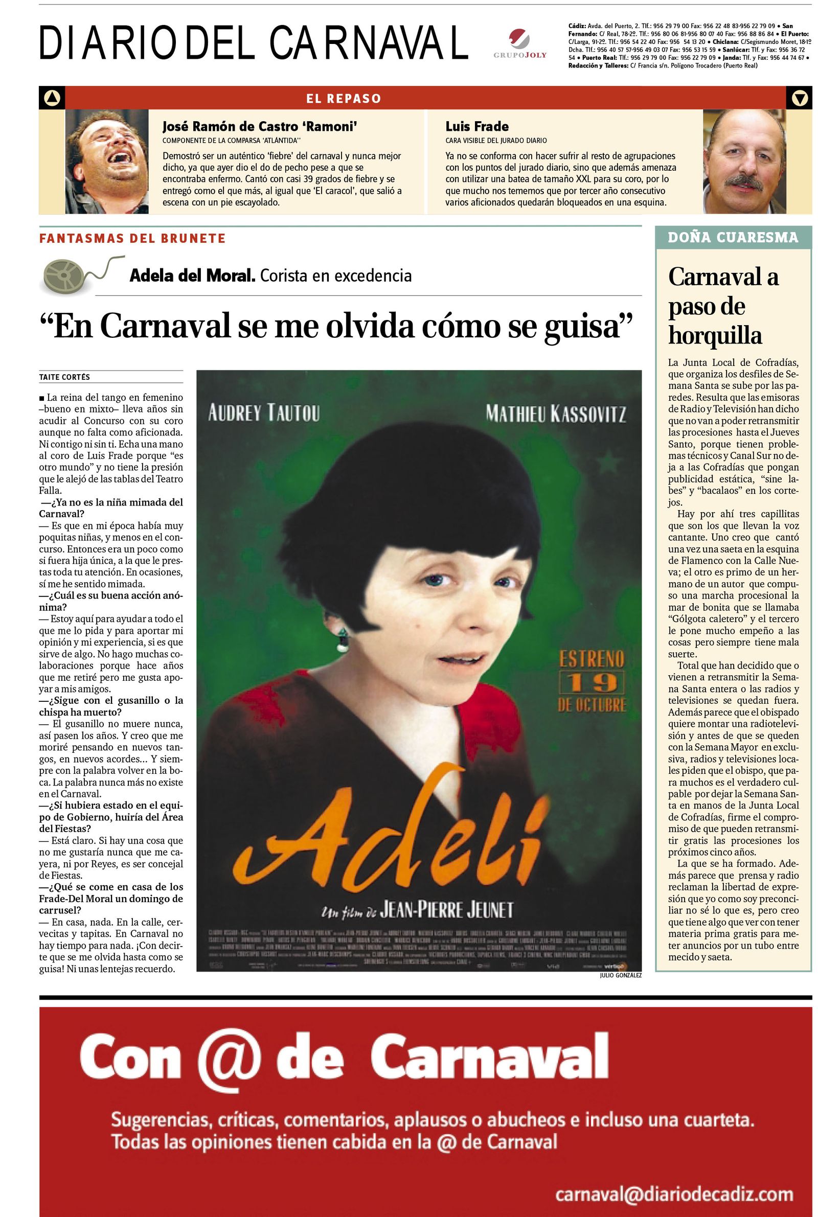 Nos pirra el cine. Ahí tienen a Adela del Moral como Adelí.