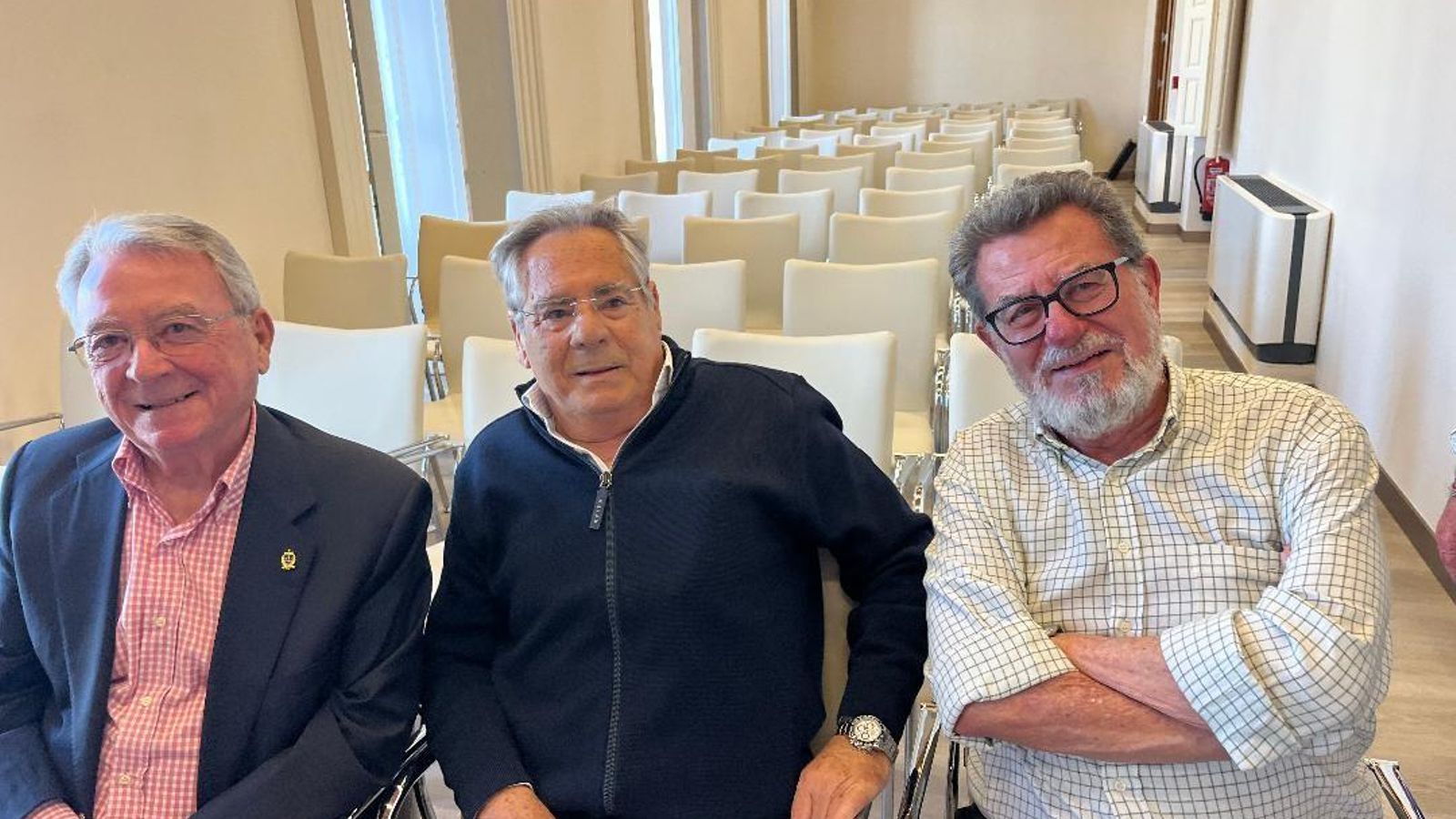 Benito Moral, Pepe Bote y Marcos Zilberman coincidieron  durante la presentación en la Fundación Cajasol.
