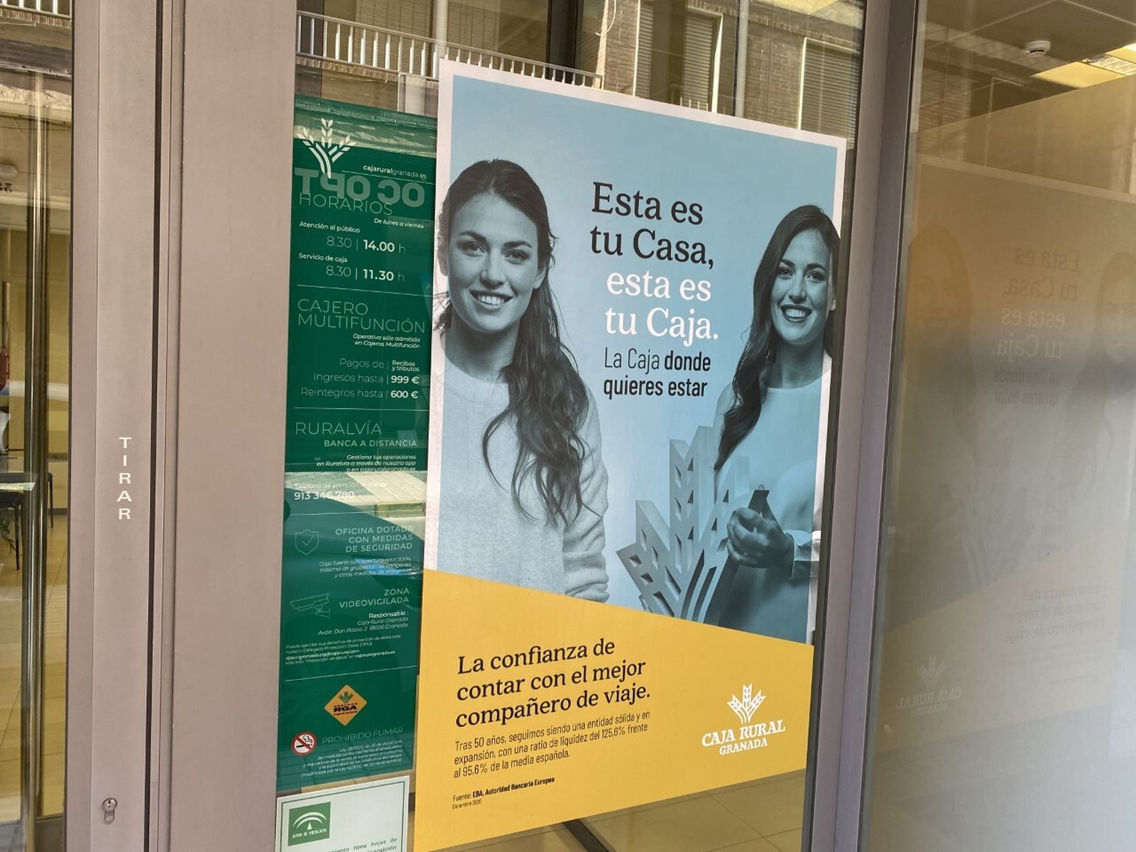 Caja Rural de Granada traslada a sus clientes un mensaje de seguridad y confianza