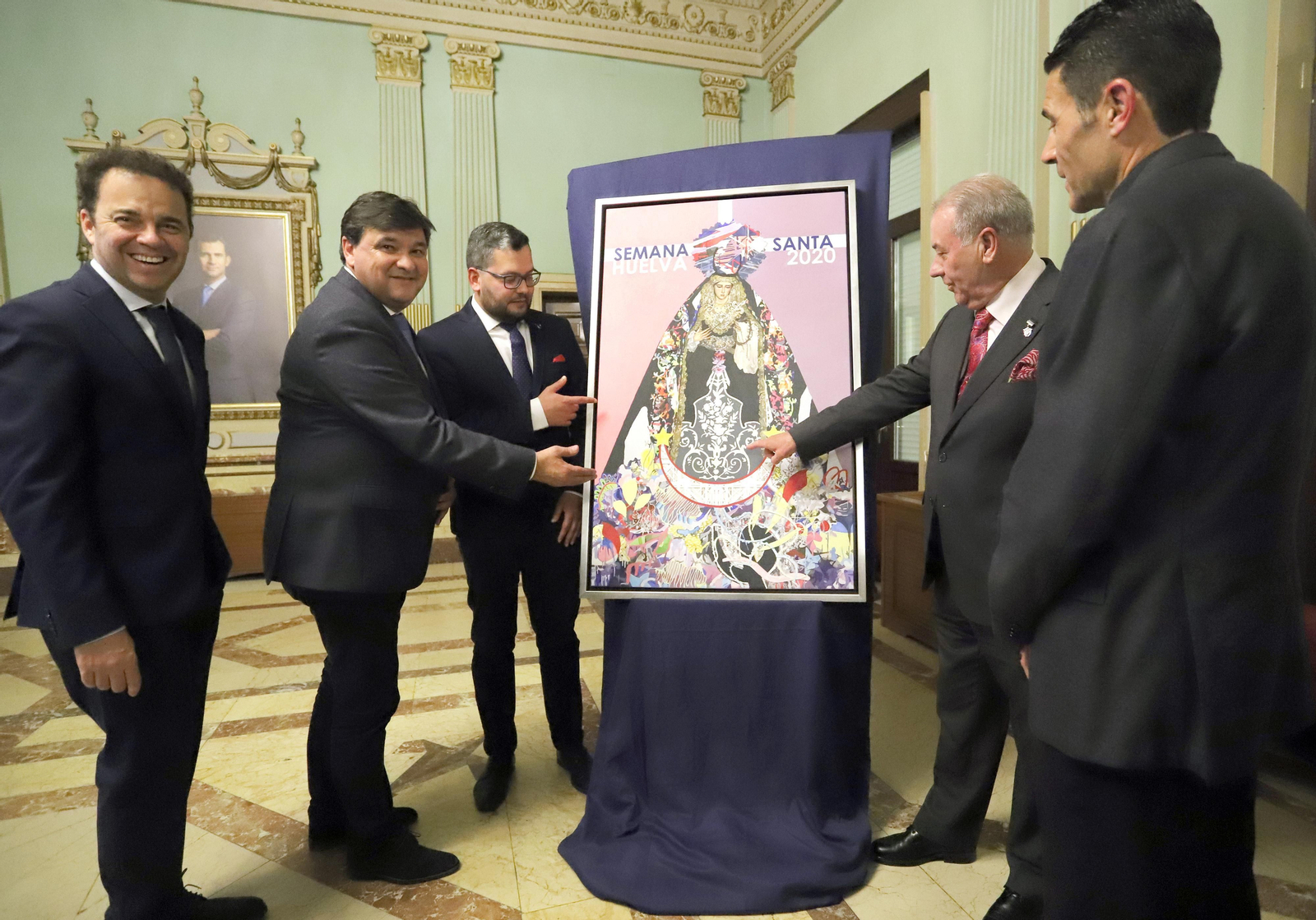 Imágenes de la presentación del cartel de la Semana Santa de Huelva de 2020