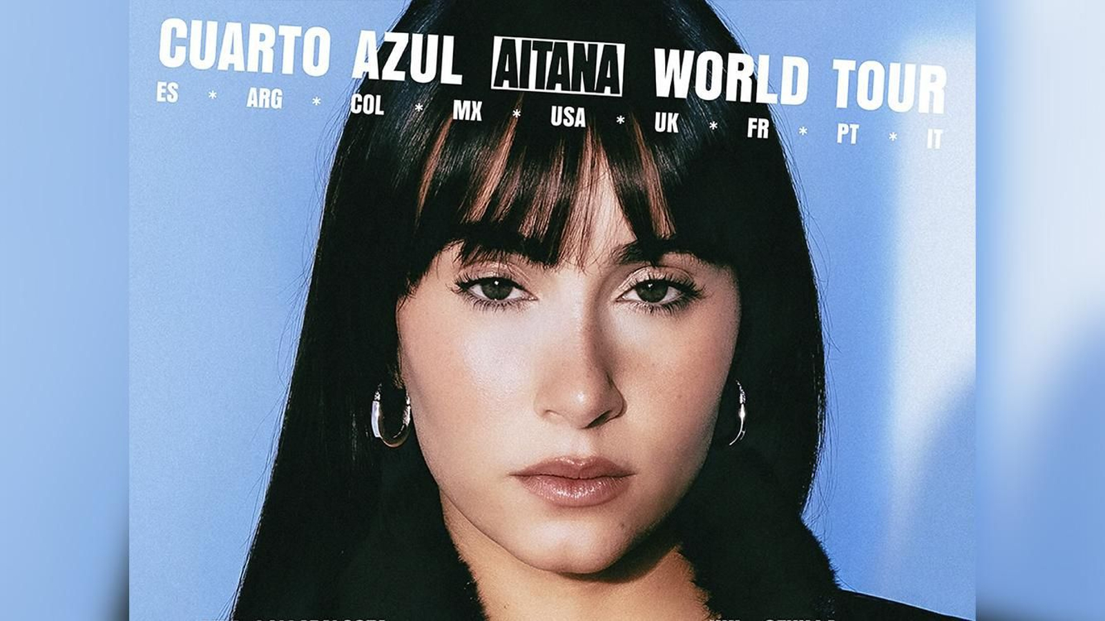Cartel de la gita "Cuarto Azul World Tour" de Aitana.