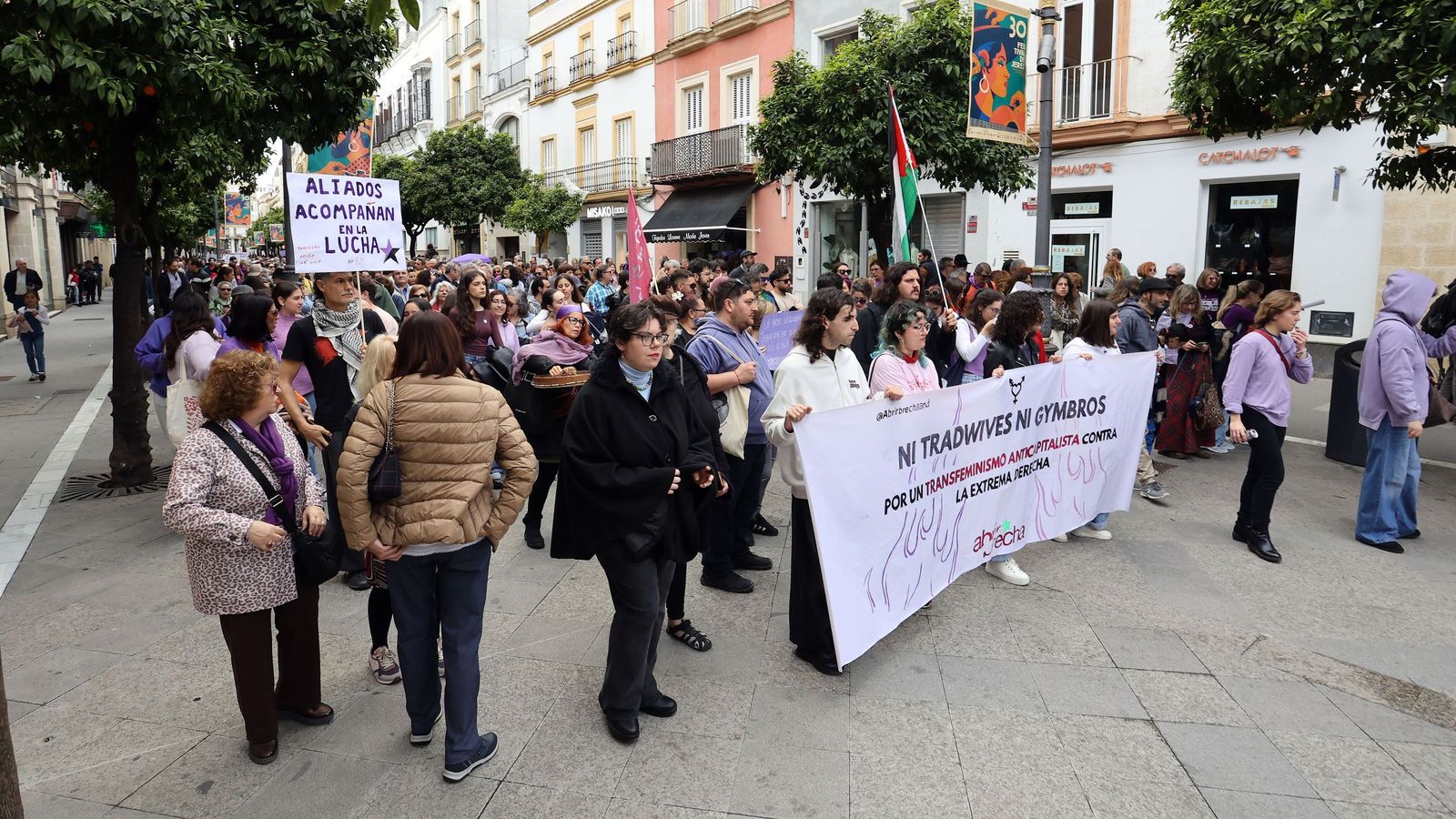 Imágenes de la manifestación en Jerez por el Día Internacional de las Mujeres