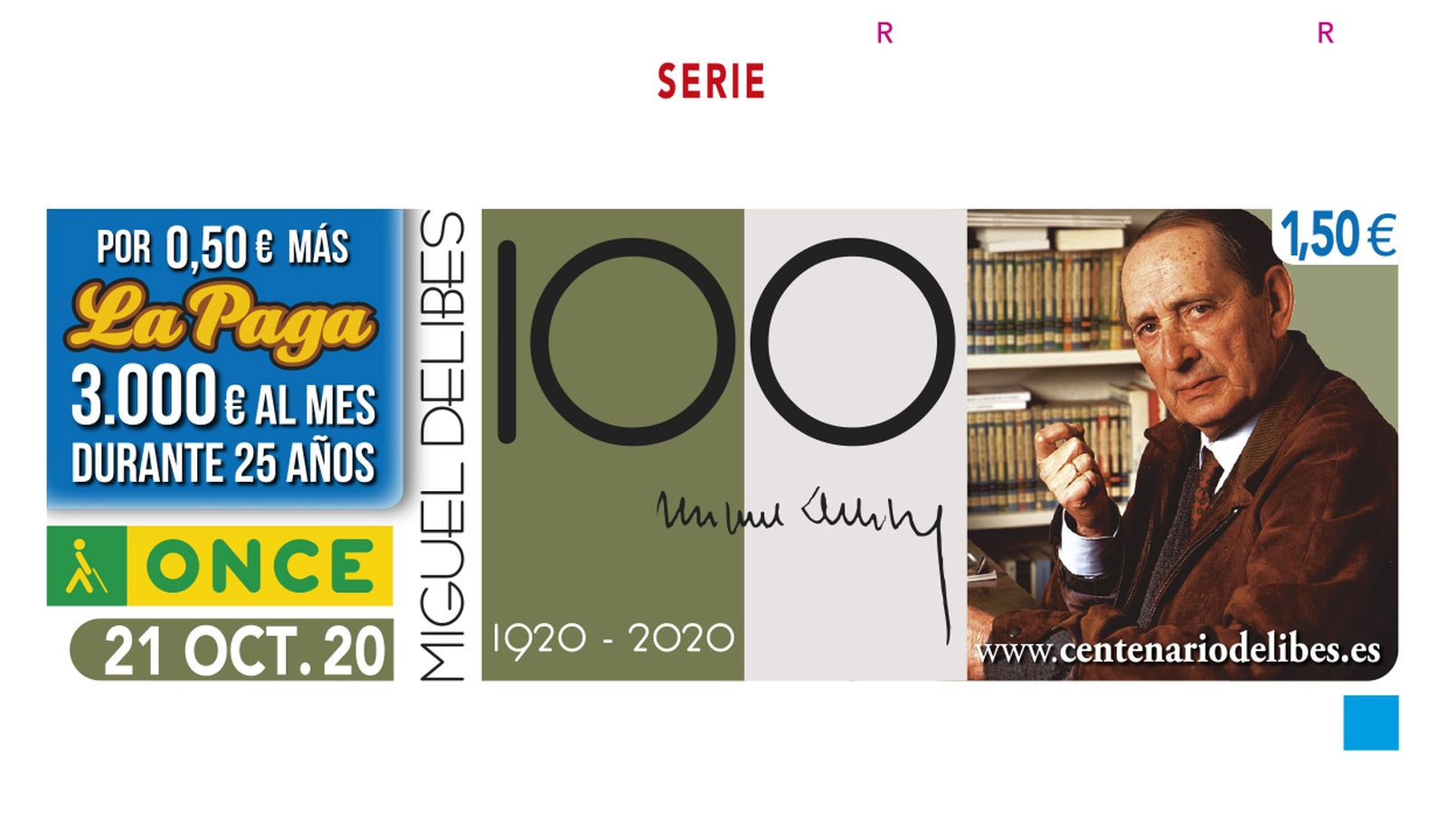 El sorteo de este miércoles estaba dedicado Centenario de Miguel Delibes.