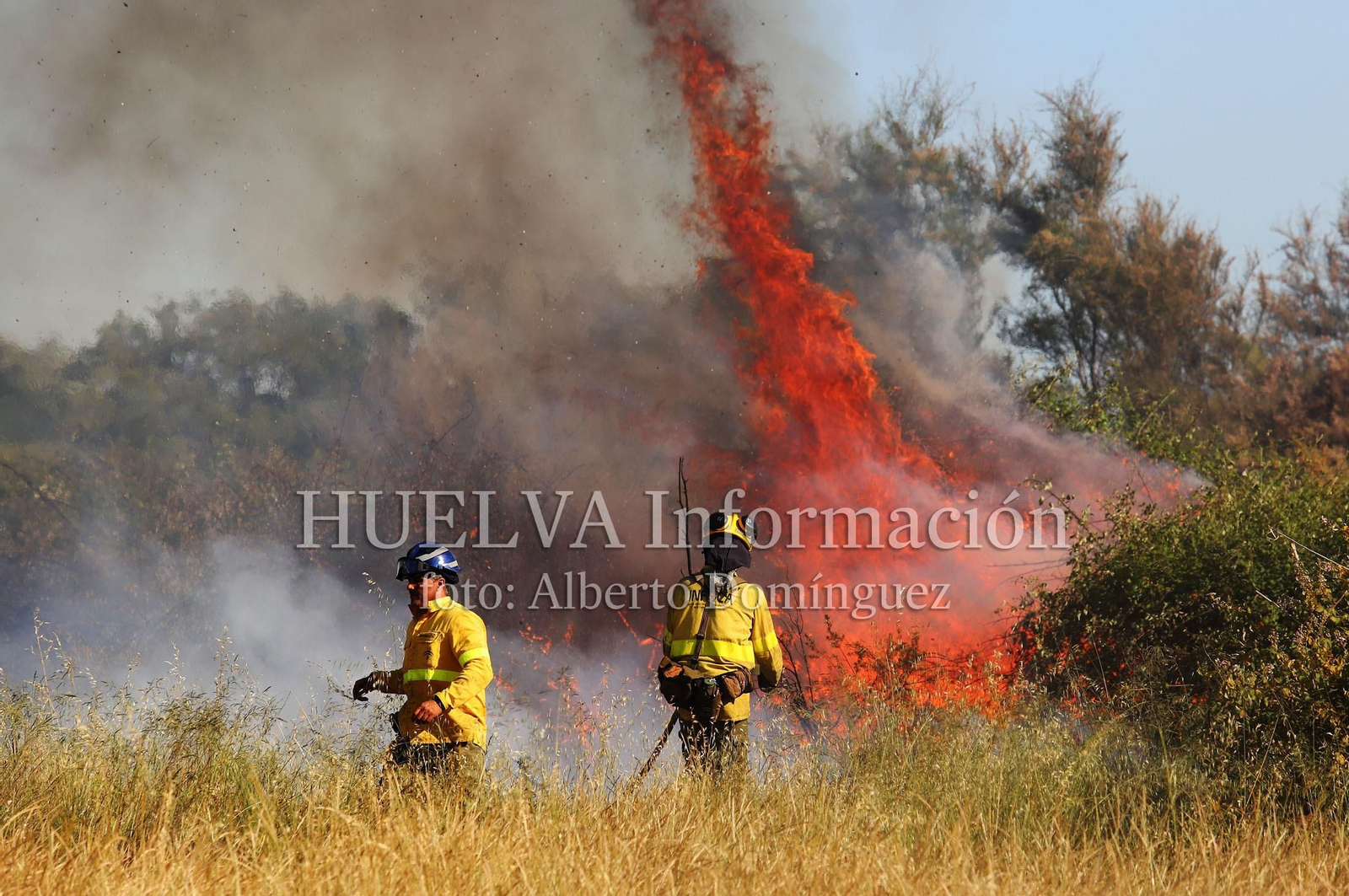 Imágenes del incendio en Doñana