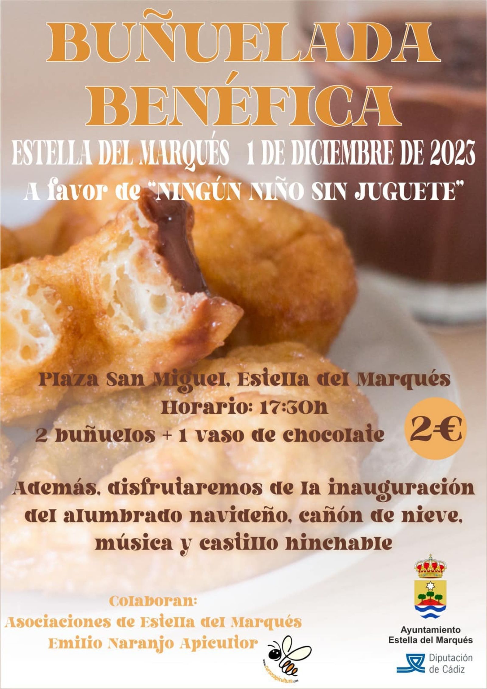 Plan de viernes en el Jerez rural: Dos buñuelos y un vaso de chocolate por 2 euros
