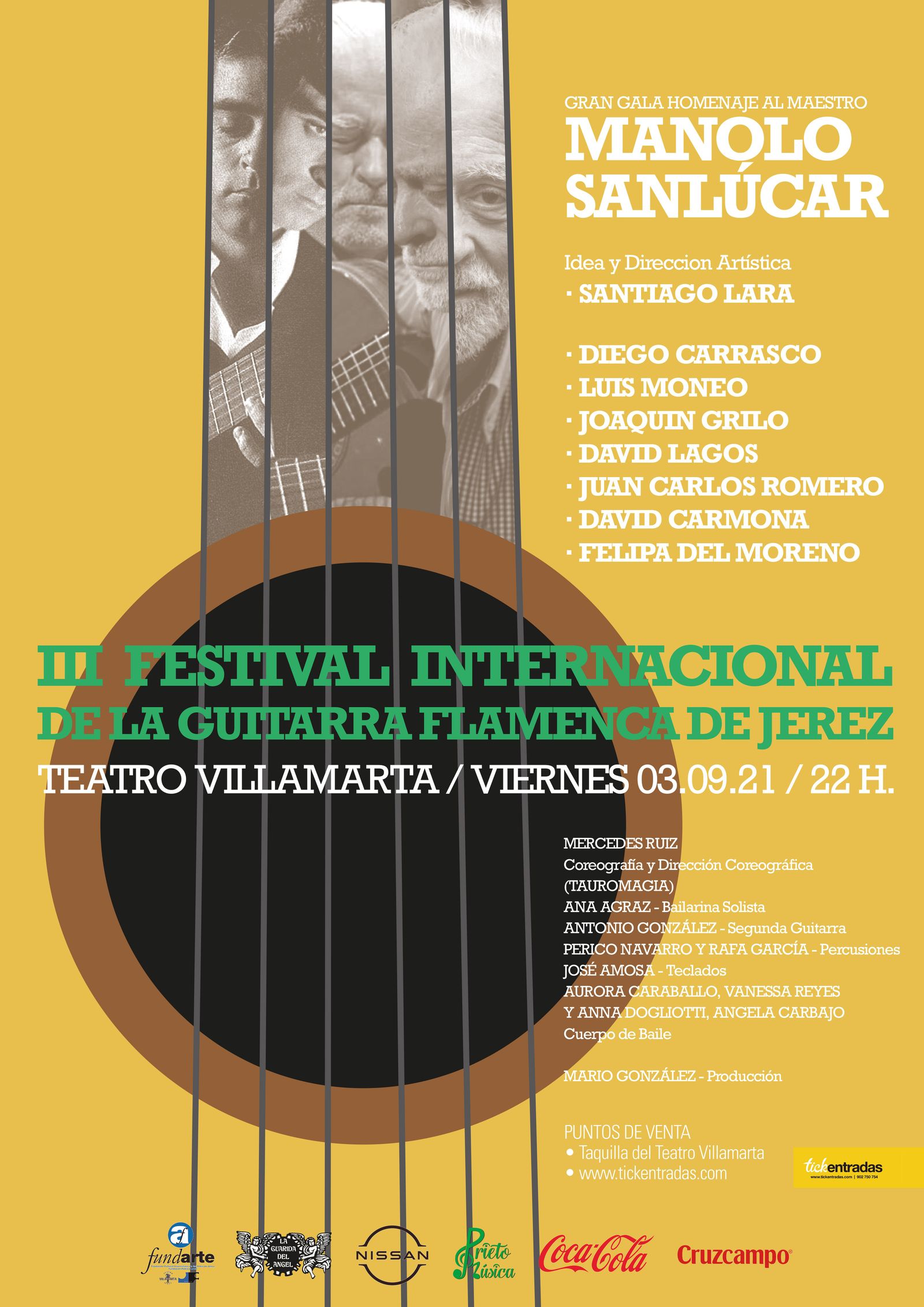 Cartel de la gala dedicada a Manolo Sanlúcar.