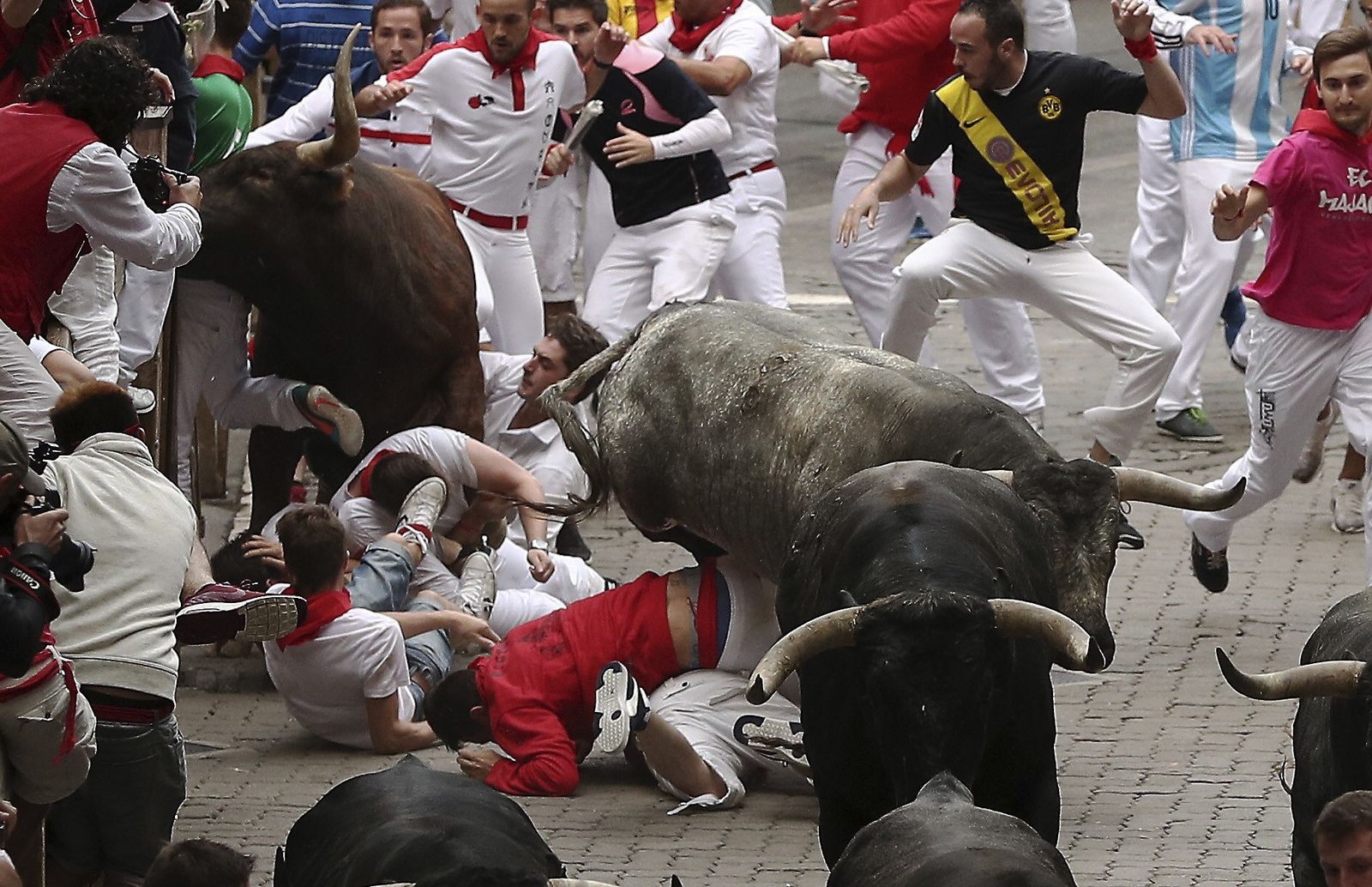 Las imágenes del último encierro de los sanfermines