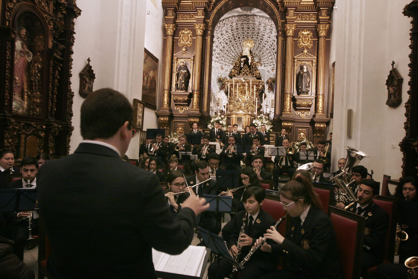 La Banda de la Estrella, durante un concierto de Cuaresma de la hermandad de Los Dolores.