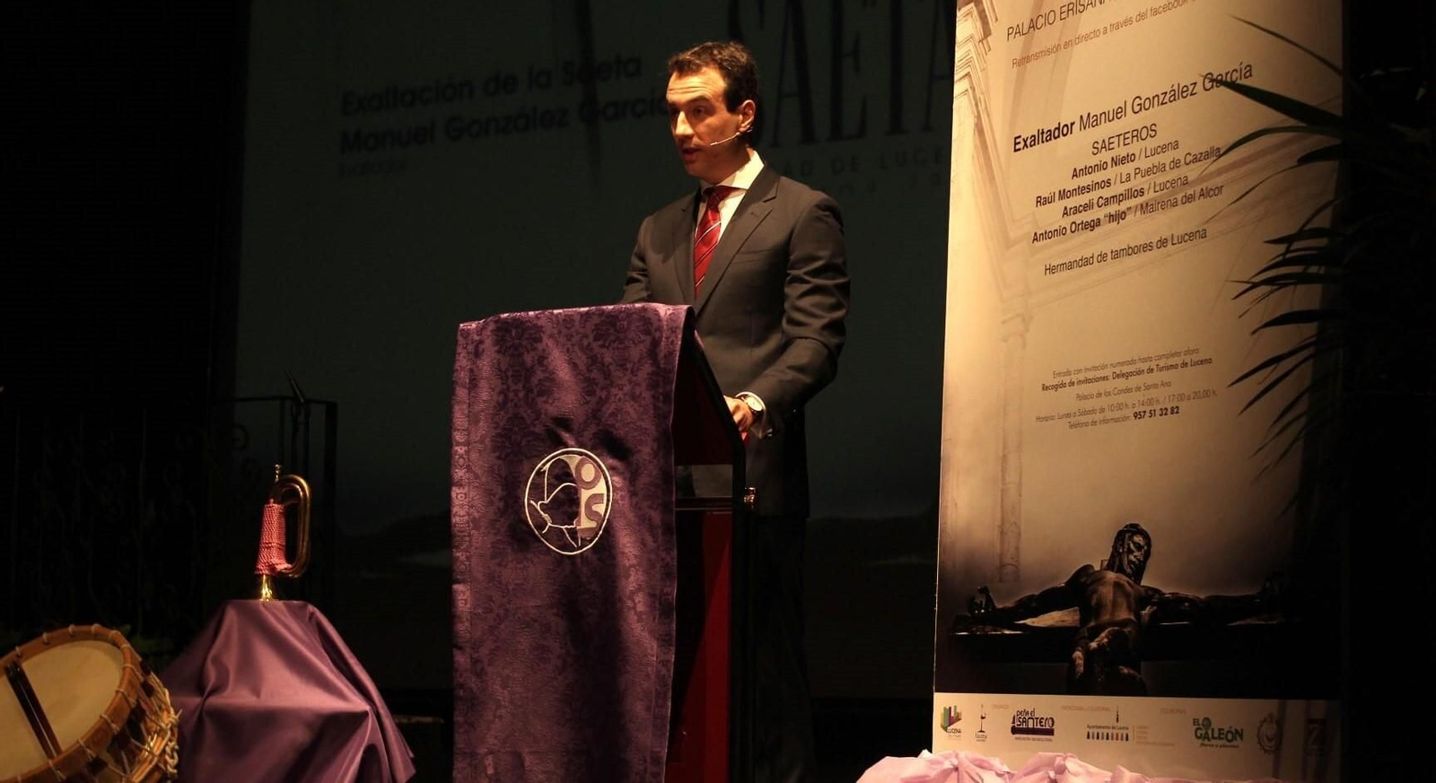 Manuel González, durante la Exaltación de la Saeta de Lucena. Manuel González, durante la Exaltación de la Saeta de Lucena.