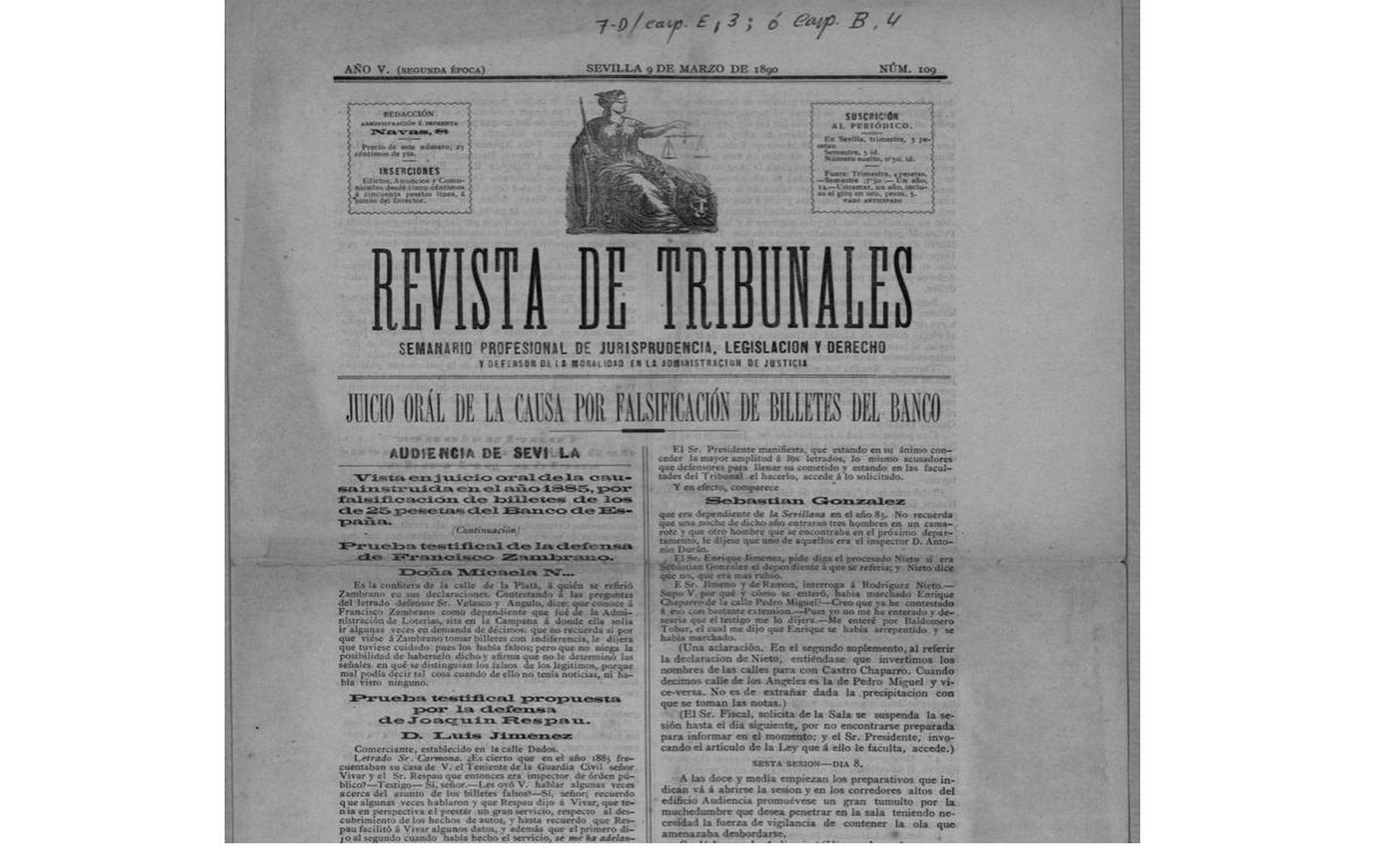 Un ejemplar de la Revista de Tribunales