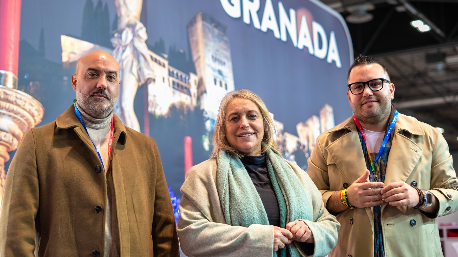 La alcaldesa de Las Gabias, María Merinda Sádaba, el concejal de Turismo, Javier Bravo, y el de Seguridad, Abraham Guerrero.