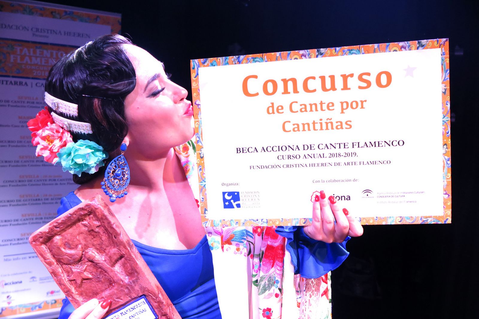 Marián Fernández durante la entrega de premios.