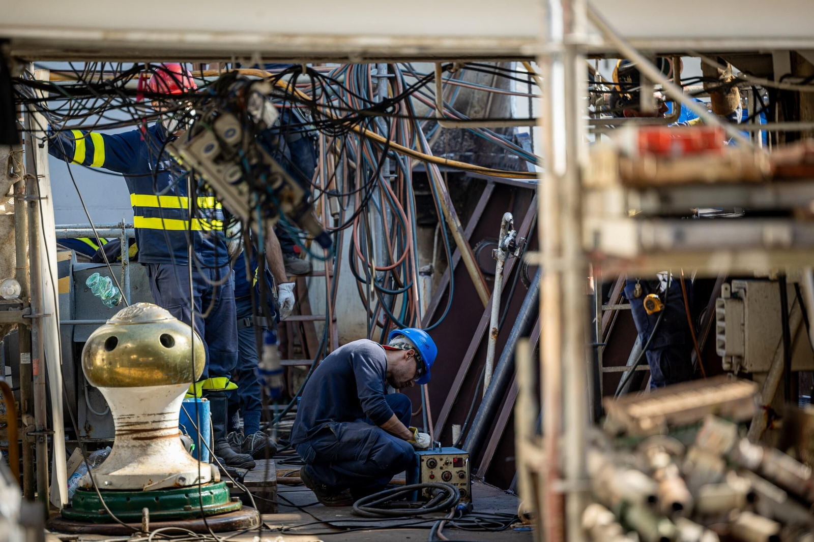 Armada: Las imágenes del 'Juan Sebastián de Elcano' de obras en Navantia San Fernando