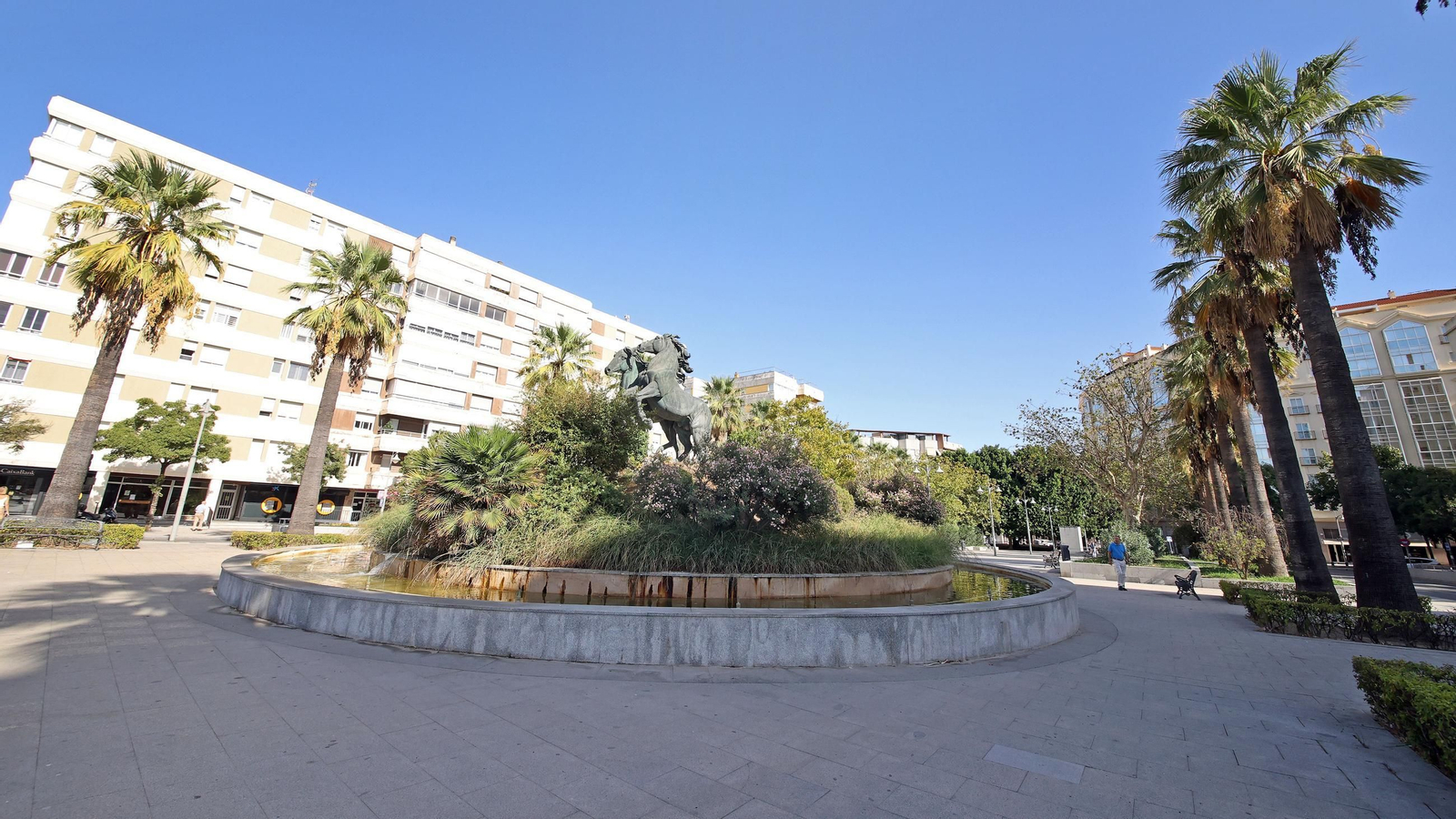 Así está la Plaza del Caballo, que va a ser adecentada por el Ayuntamiento de Jerez