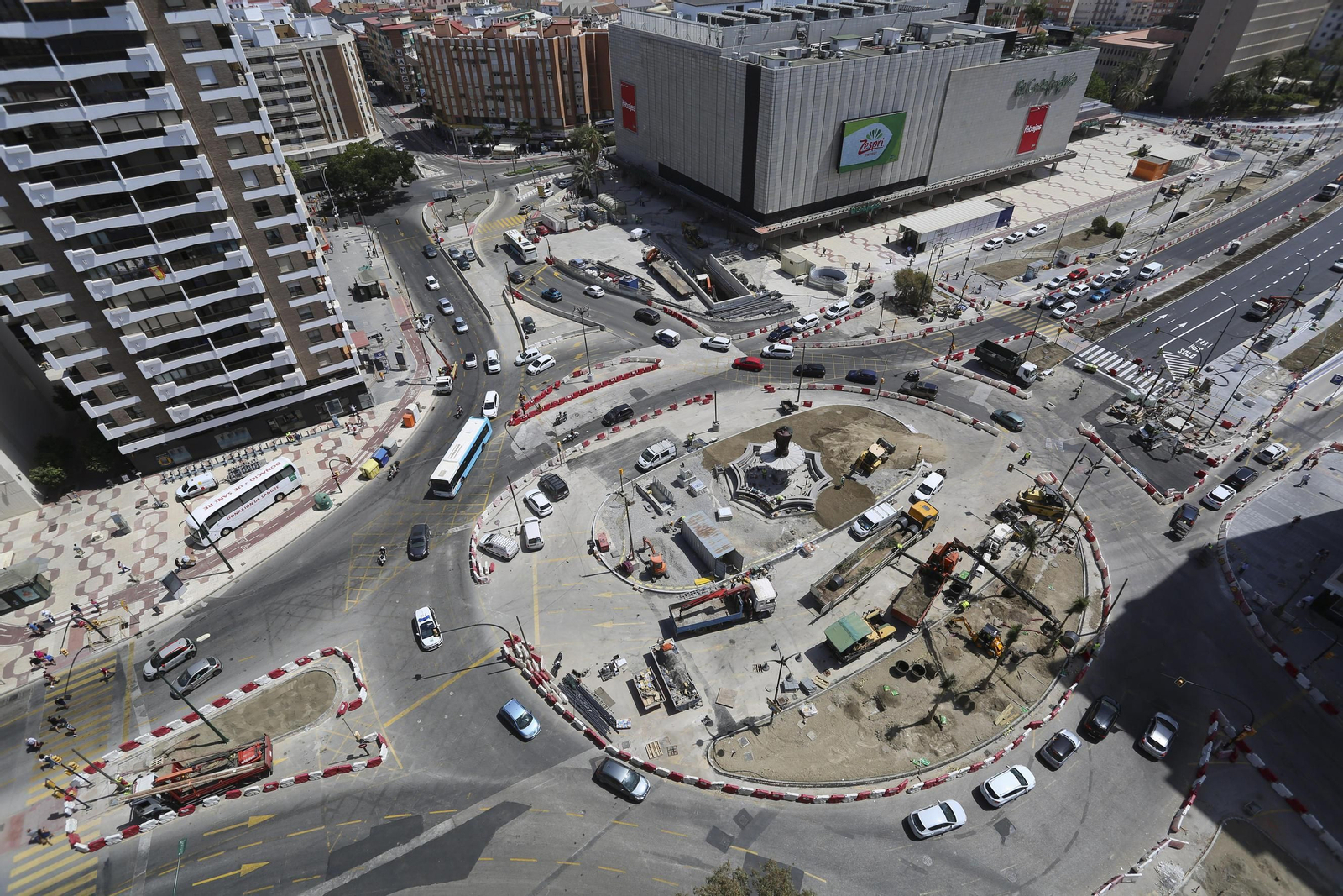 Fotos de la reurbanización del Metro de Málaga, a vista de pájaro.