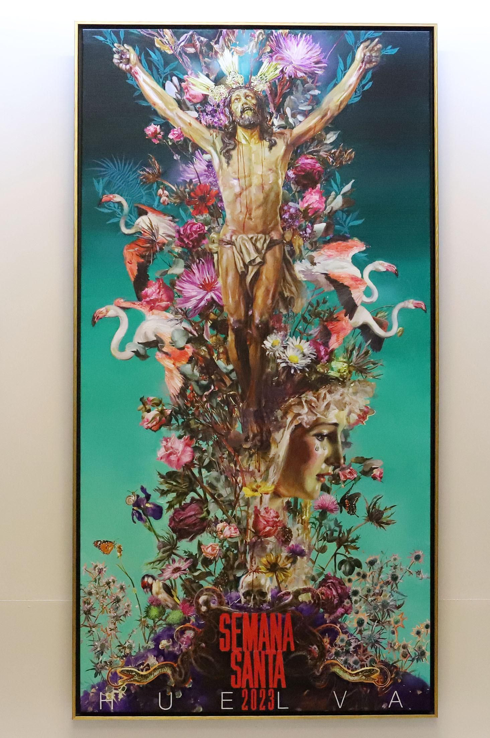 Imágenes del cartel de la Semana Santa 2023 de Huelva en su presentación