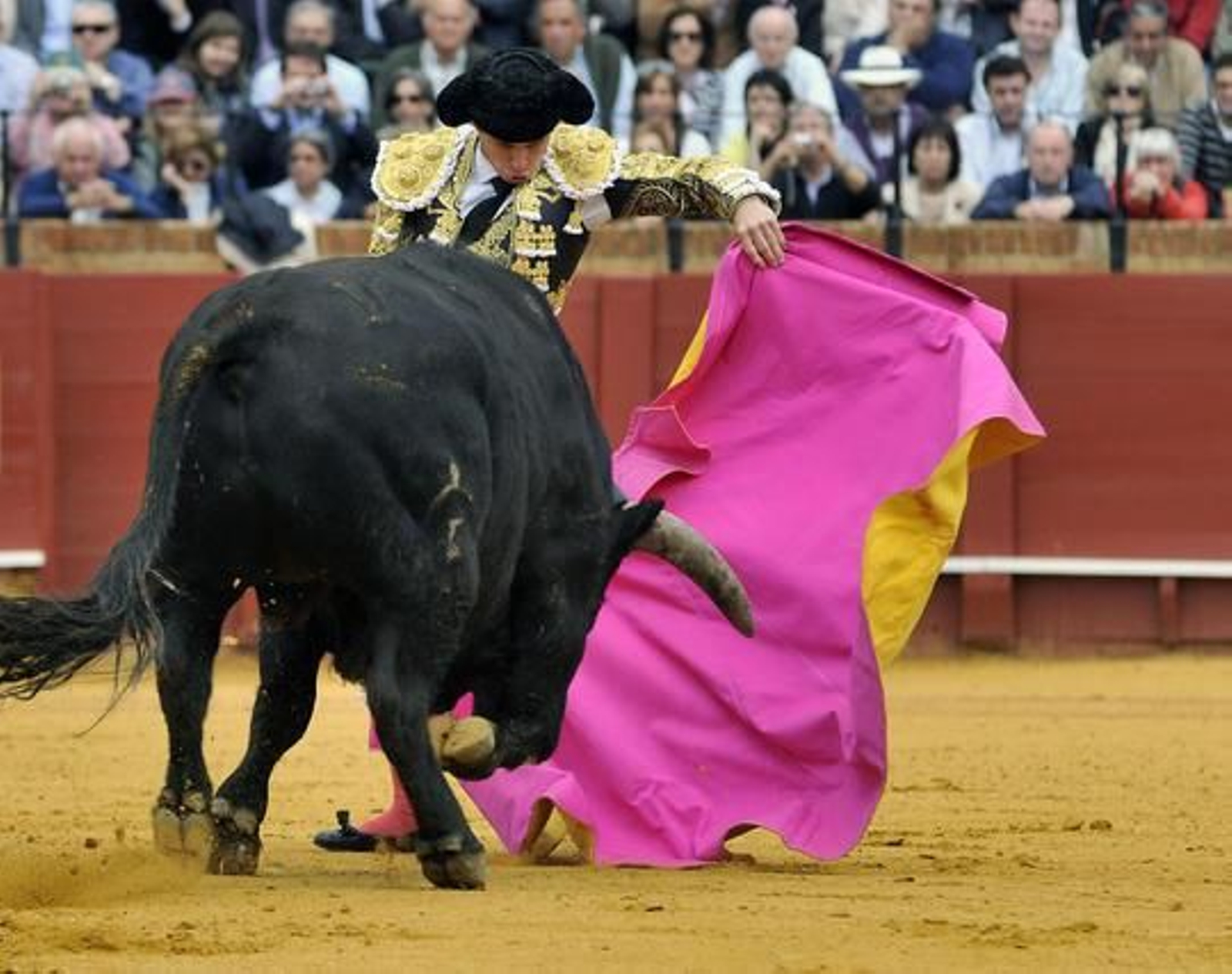 El Juli, frente al primero de la tarde.  Foto: Juan Carlos Muñoz