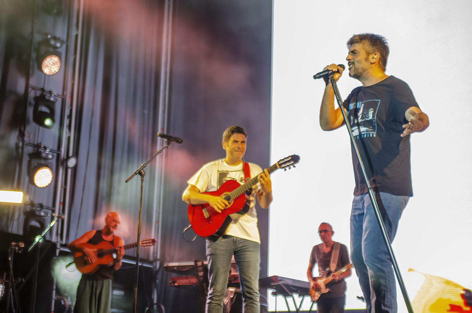 Estopa durante su concierto en el recinto de conciertos del Ferial.