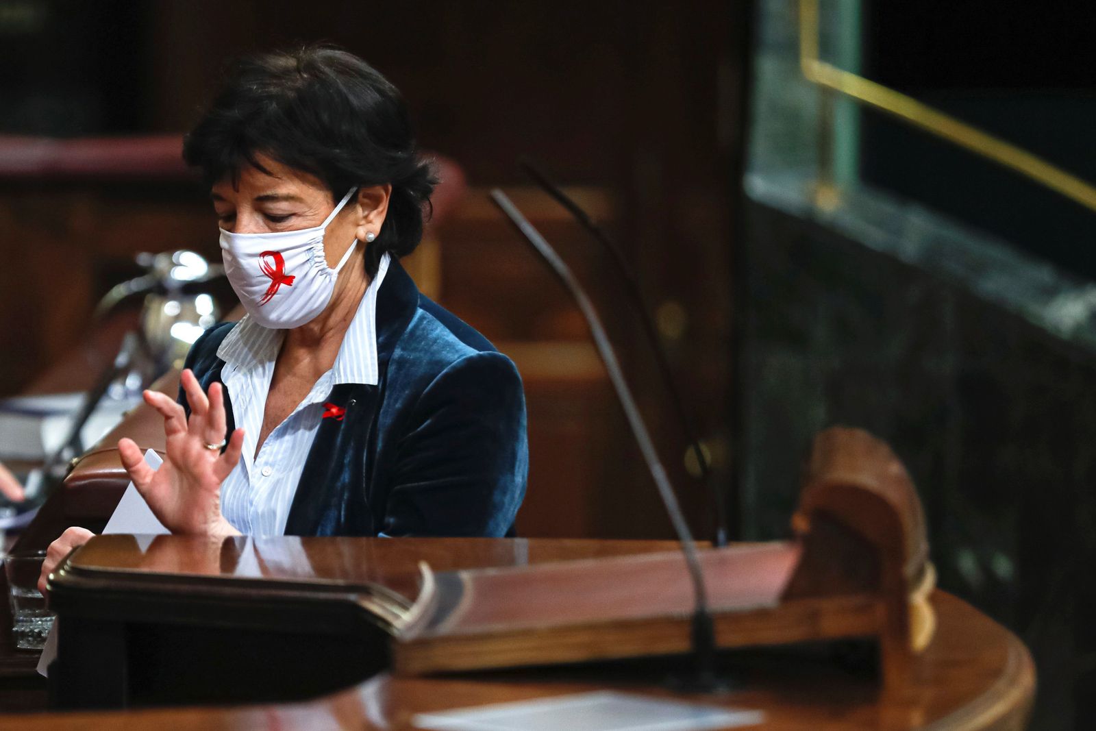 La ministra de Educación, Isabel Celaá, en el Congreso de los Diputados.