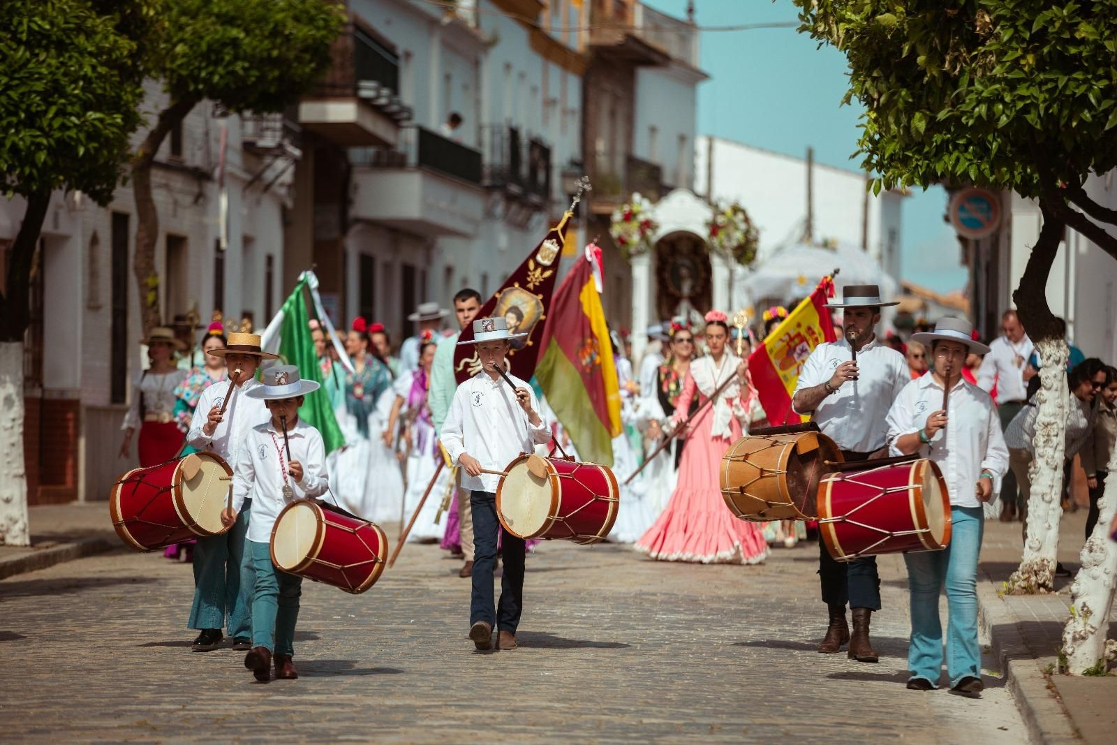 Comitiva romera en Trigueros.