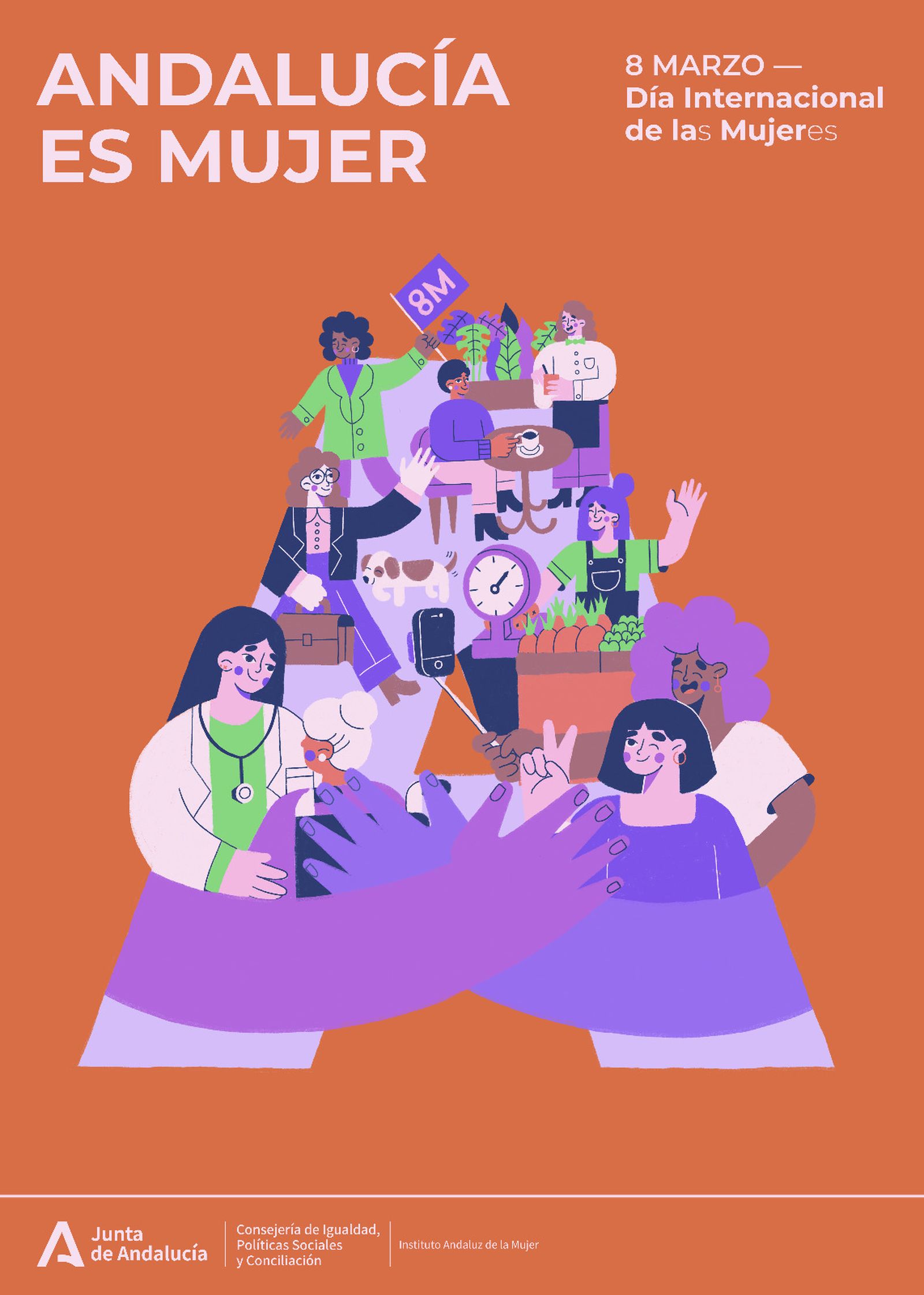 Cartel promocional de la Junta de Andalucía para el 8-M