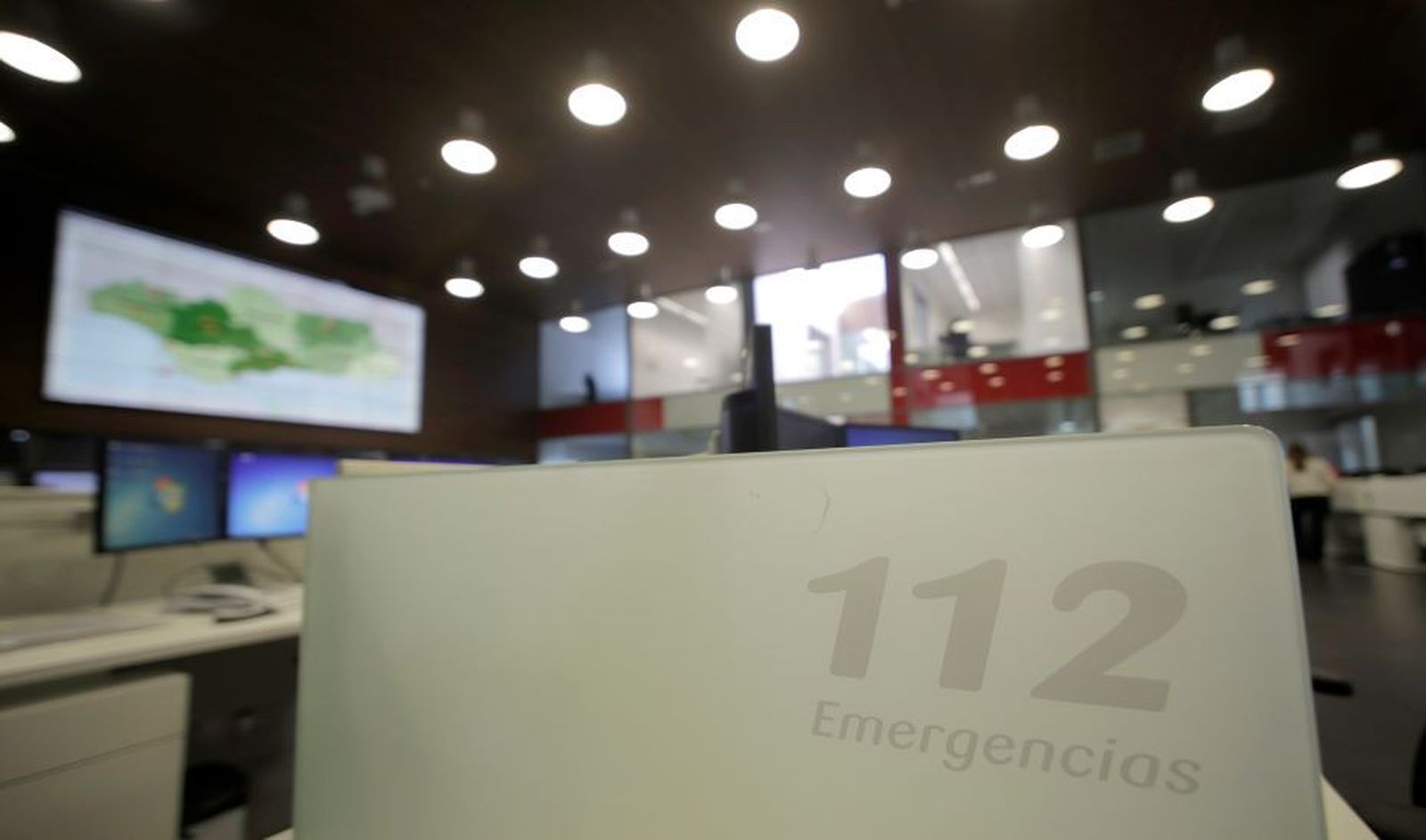 Sala del 112 Emergencias Andalucía donde se reciben los avisos