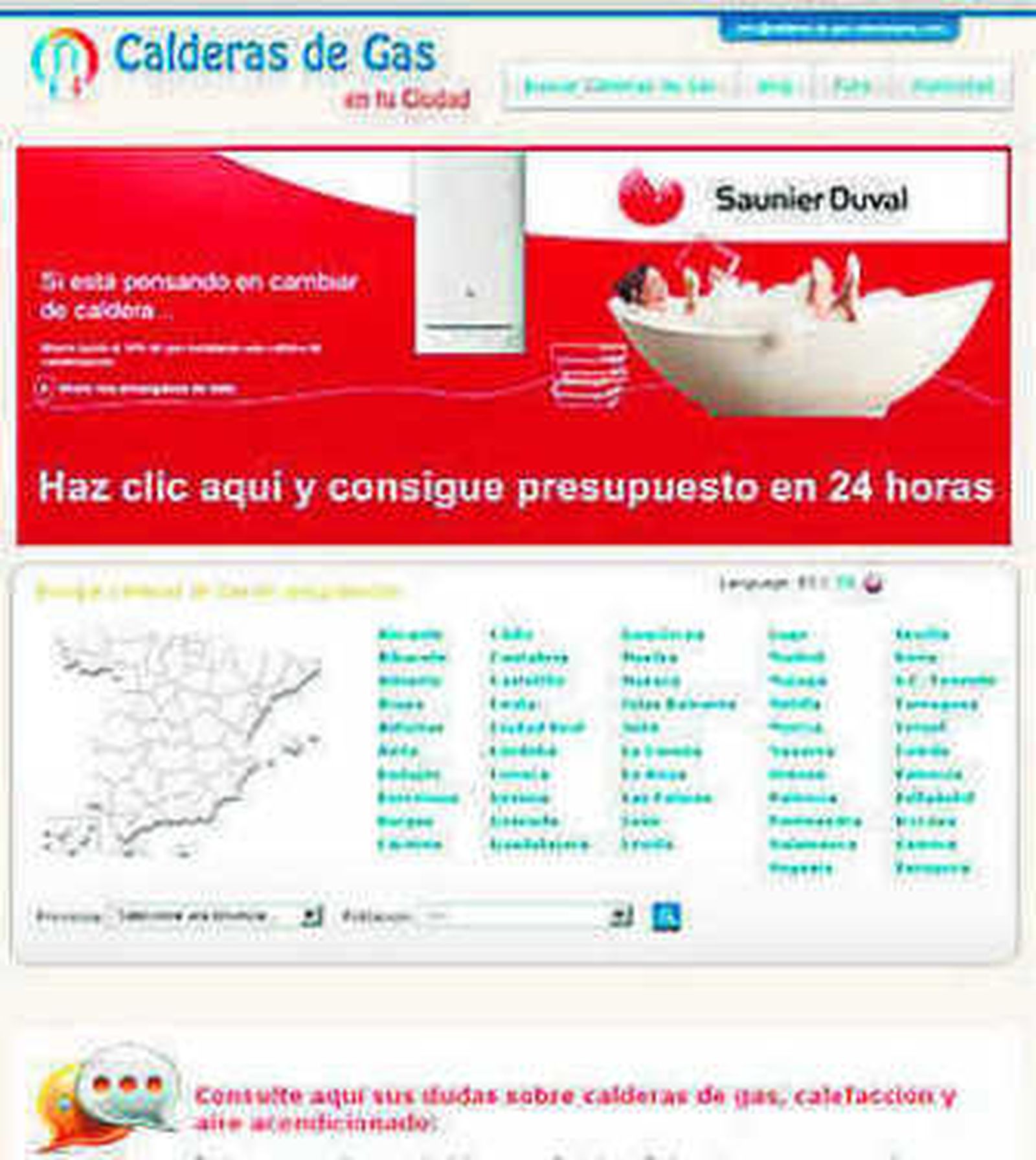 Un buscador 'on line' de instaladores de calderas