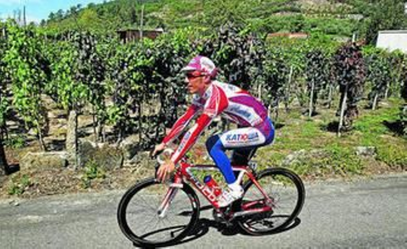 Purito Rodríguez entrena durante la etapa de descanso.