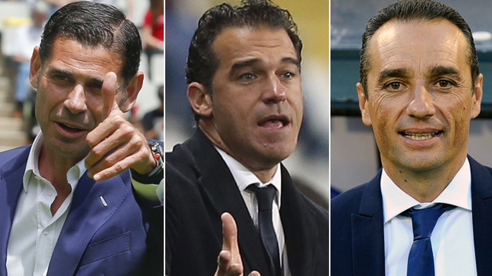 Fernando Hierro, Luis García y José Luis Oltra.