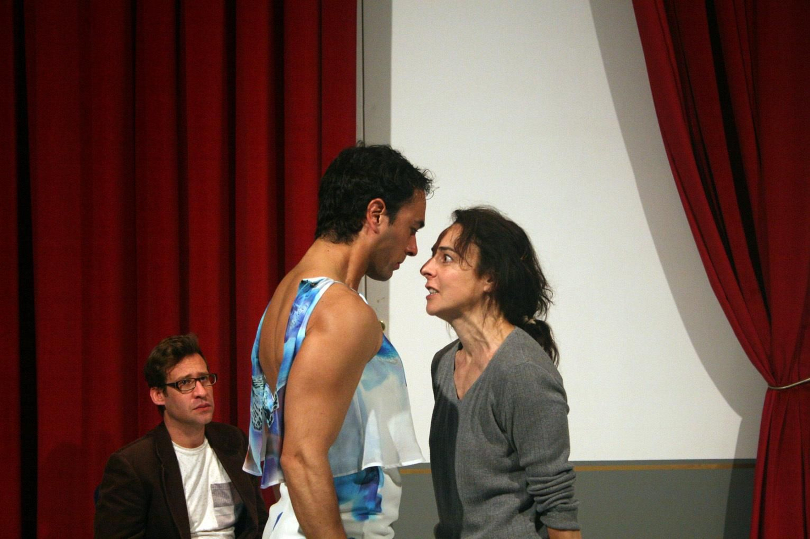 Fotes, Bahos y Cid, durante una de las pruebas del 'casting'.