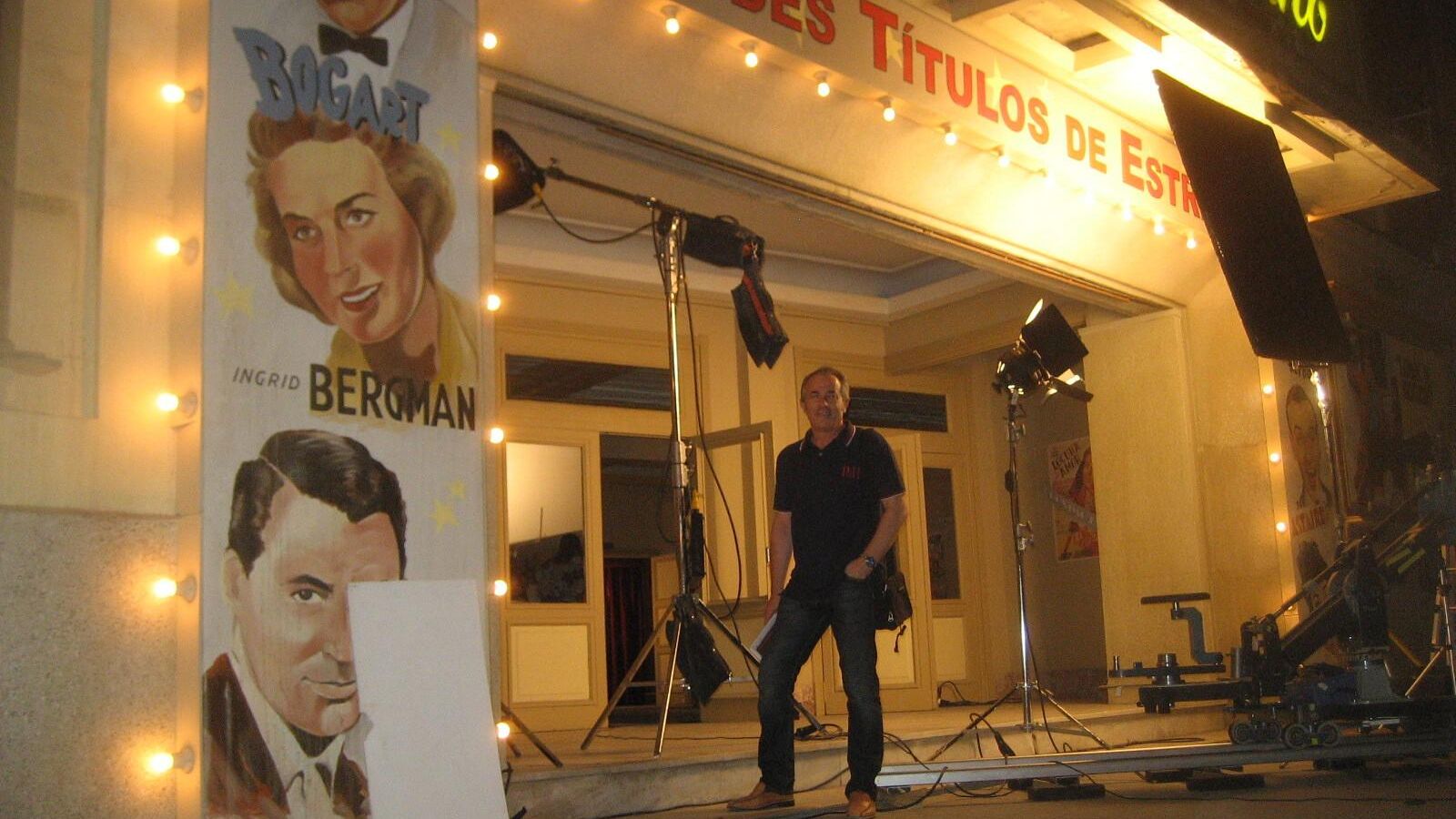 El autor del artículo en el rodaje de 'Miel de naranjas'.