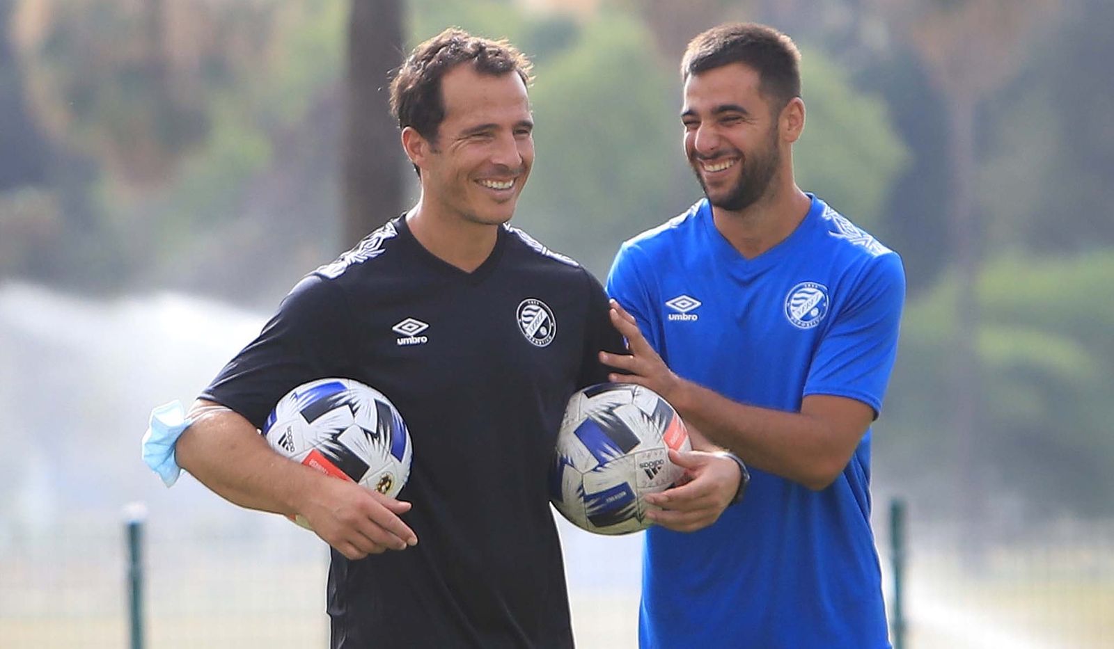 Bruno Herrero, en un entrenamiento de la pasada temporada junto a Antonio Jesús.