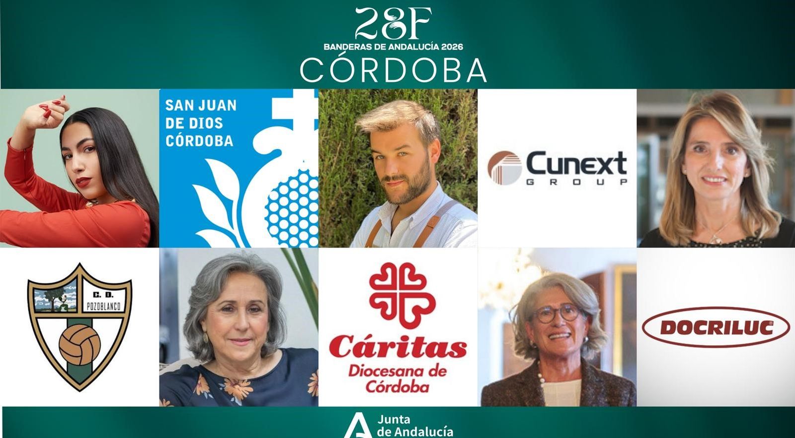 Personas y entidades reconocidas con las banderas de Andalucía en Córdoba.