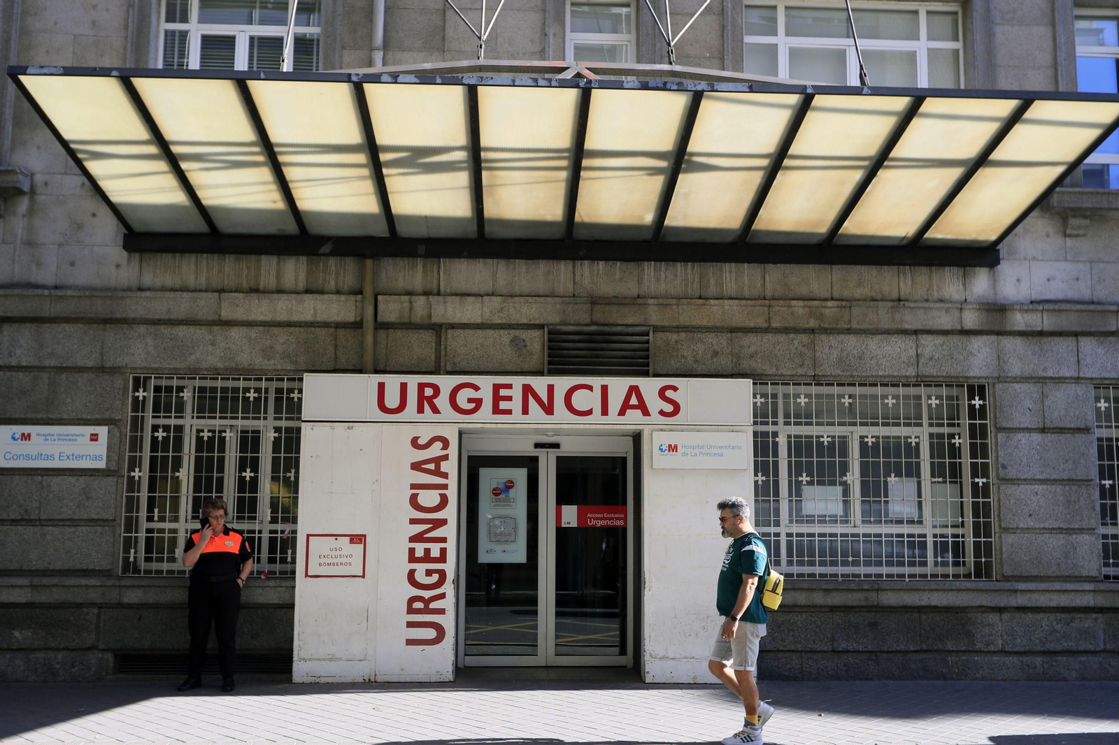Entrada de urgencias del Hospital de la Princesa de Madrid.
