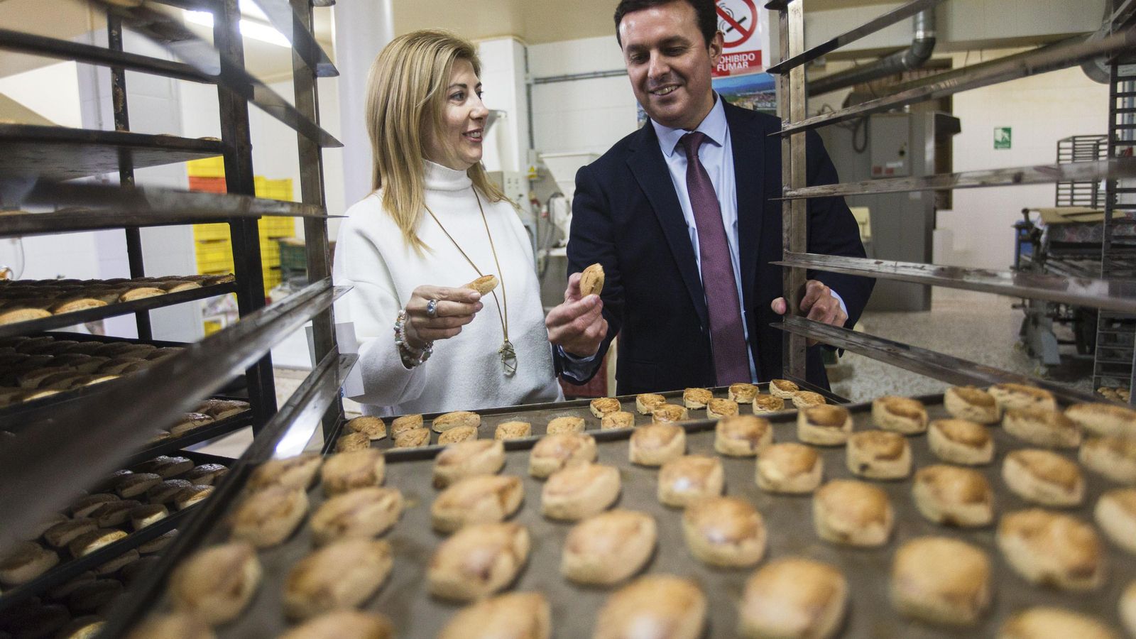 Javier A. García, durante la visita a una empresa de la provincia.