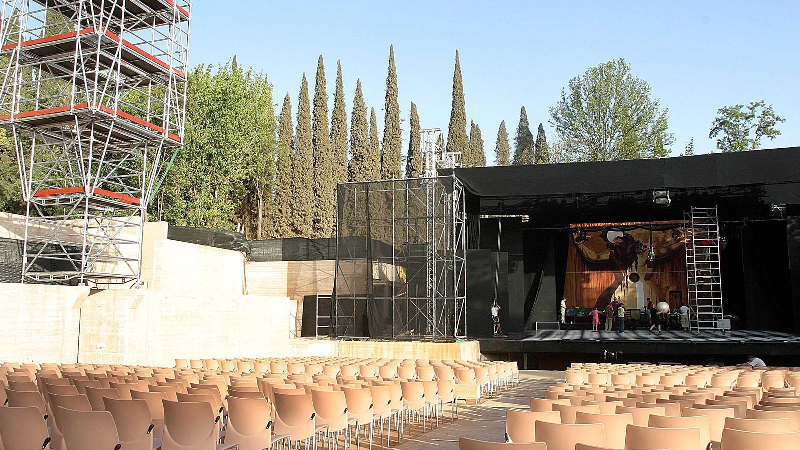 Imagen de archivo de las obras en el Teatro del Generalife.
